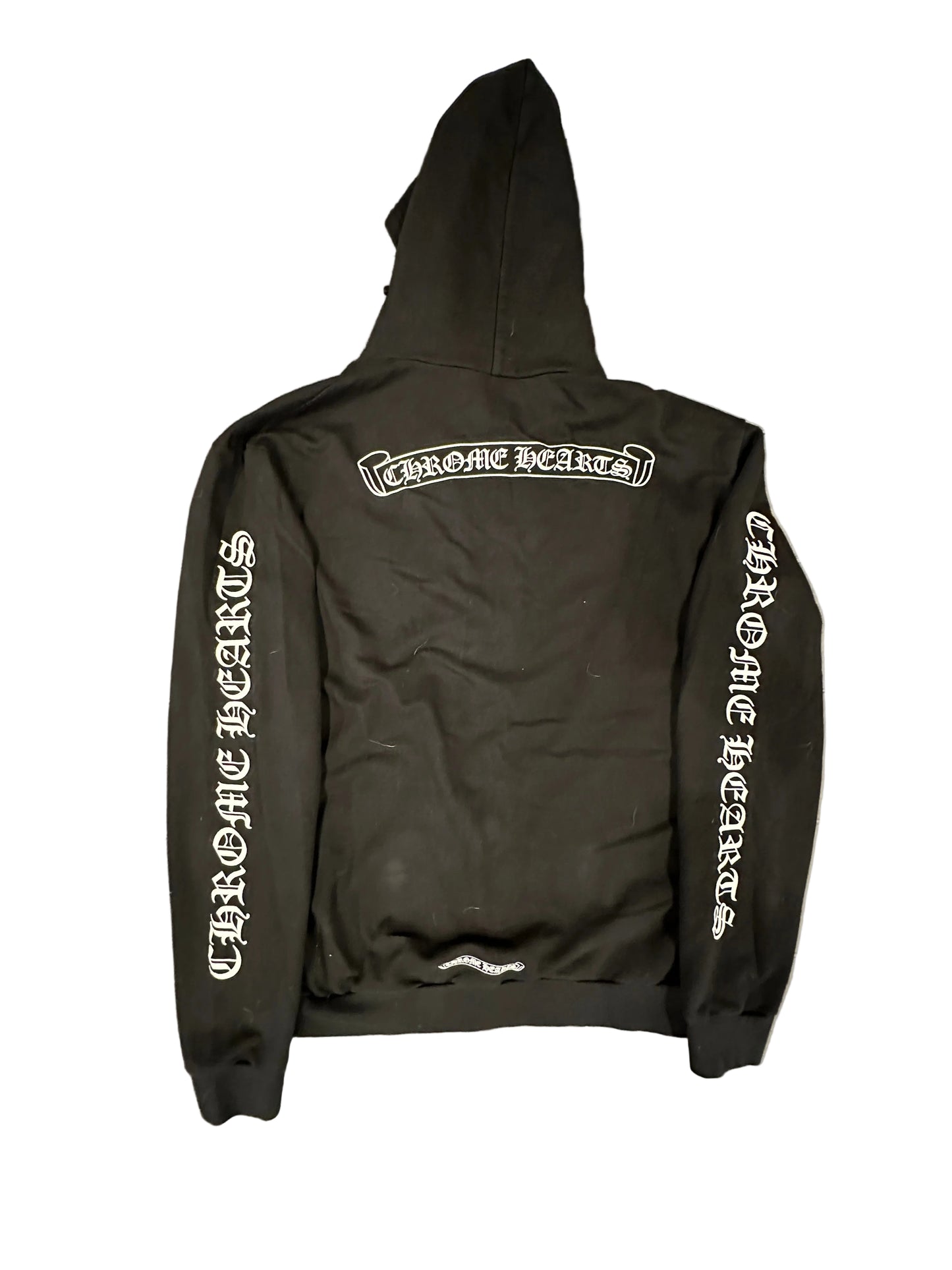 Chrome Hearts Black scroll logo zip up sz XL