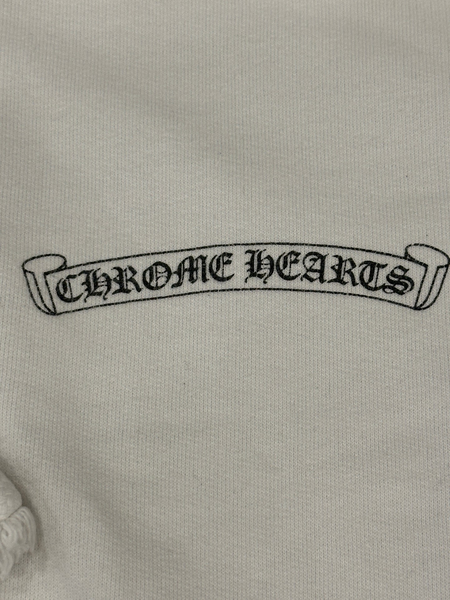 Chrome Hearts White Scroll Logo Zip Up sz L