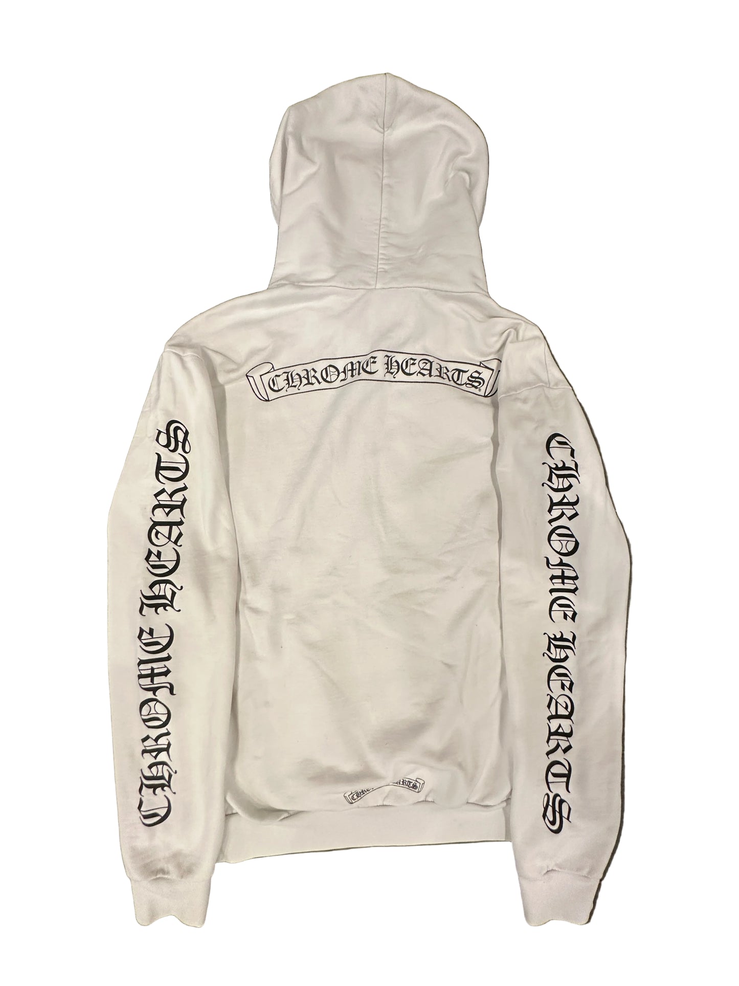 Chrome Hearts White Scroll Logo Zip Up sz L