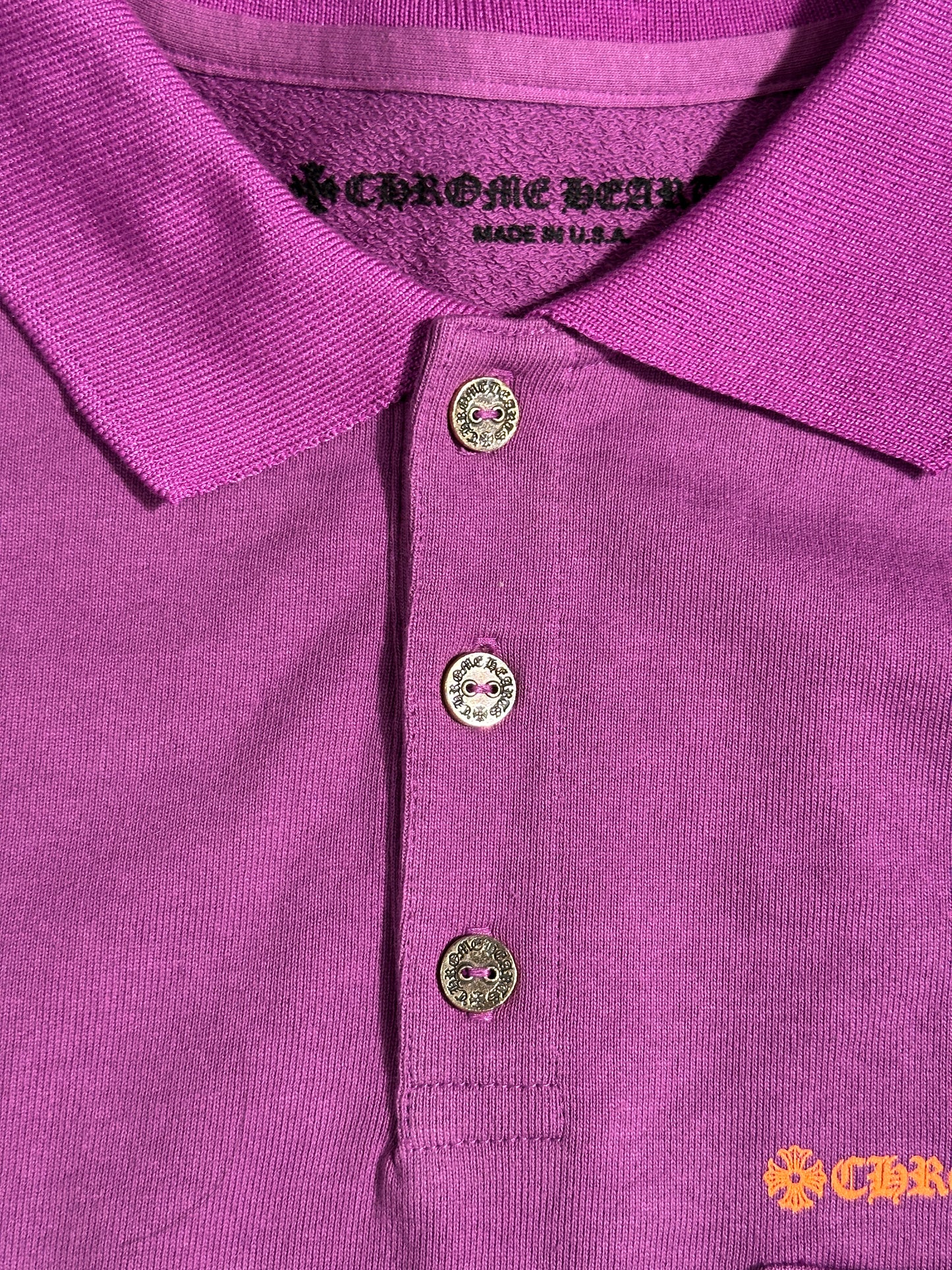 Chrome Hearts Matty Boy "I Want More Not Less" purple rugby polo long sleeve sz XL