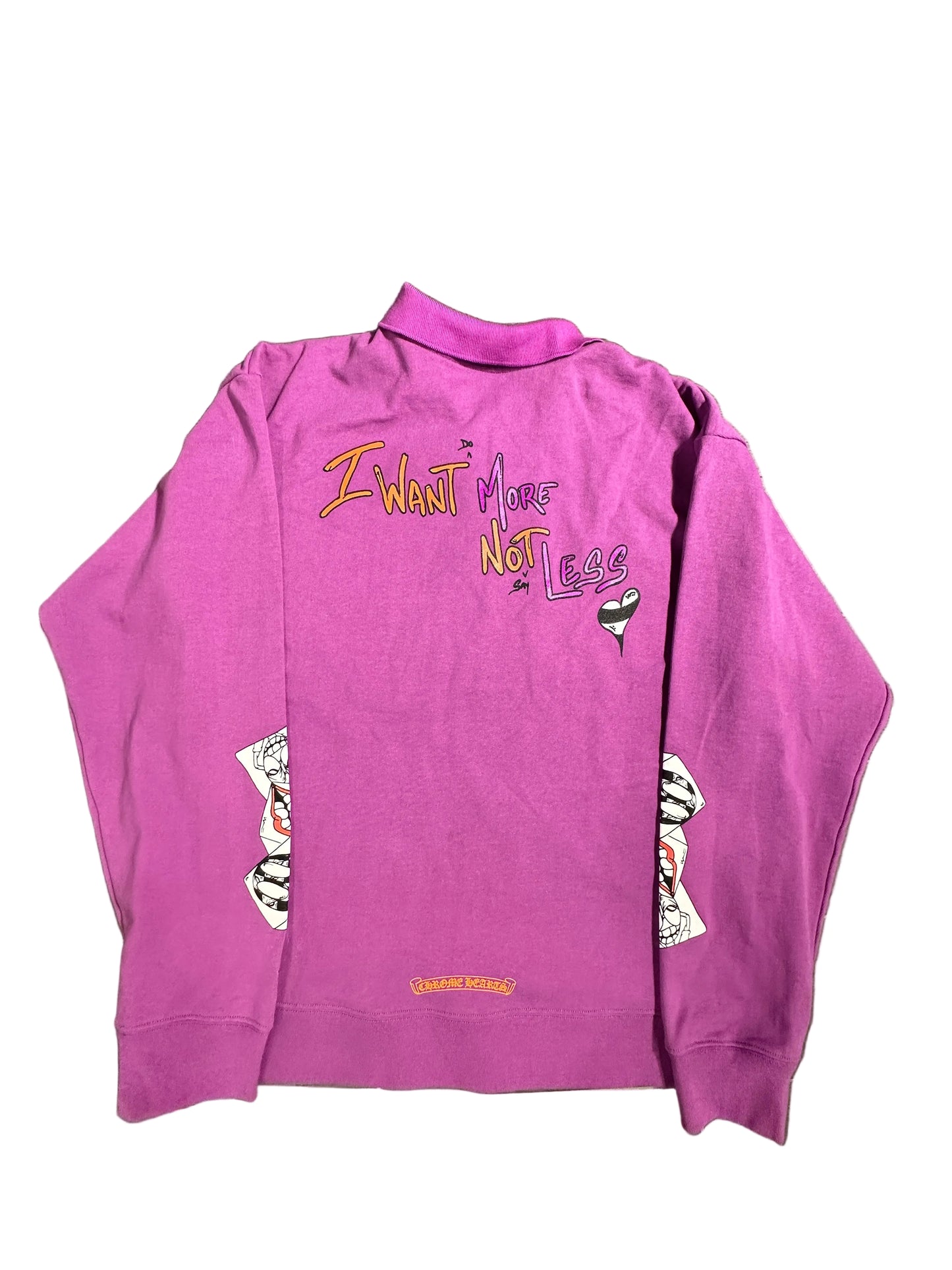 Chrome Hearts Matty Boy "I Want More Not Less" purple rugby polo long sleeve sz XL