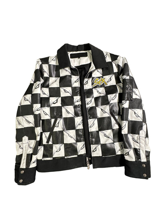 ($16,000) Chrome Hearts x Matty Boy "Sex Records" leather jacket sz M