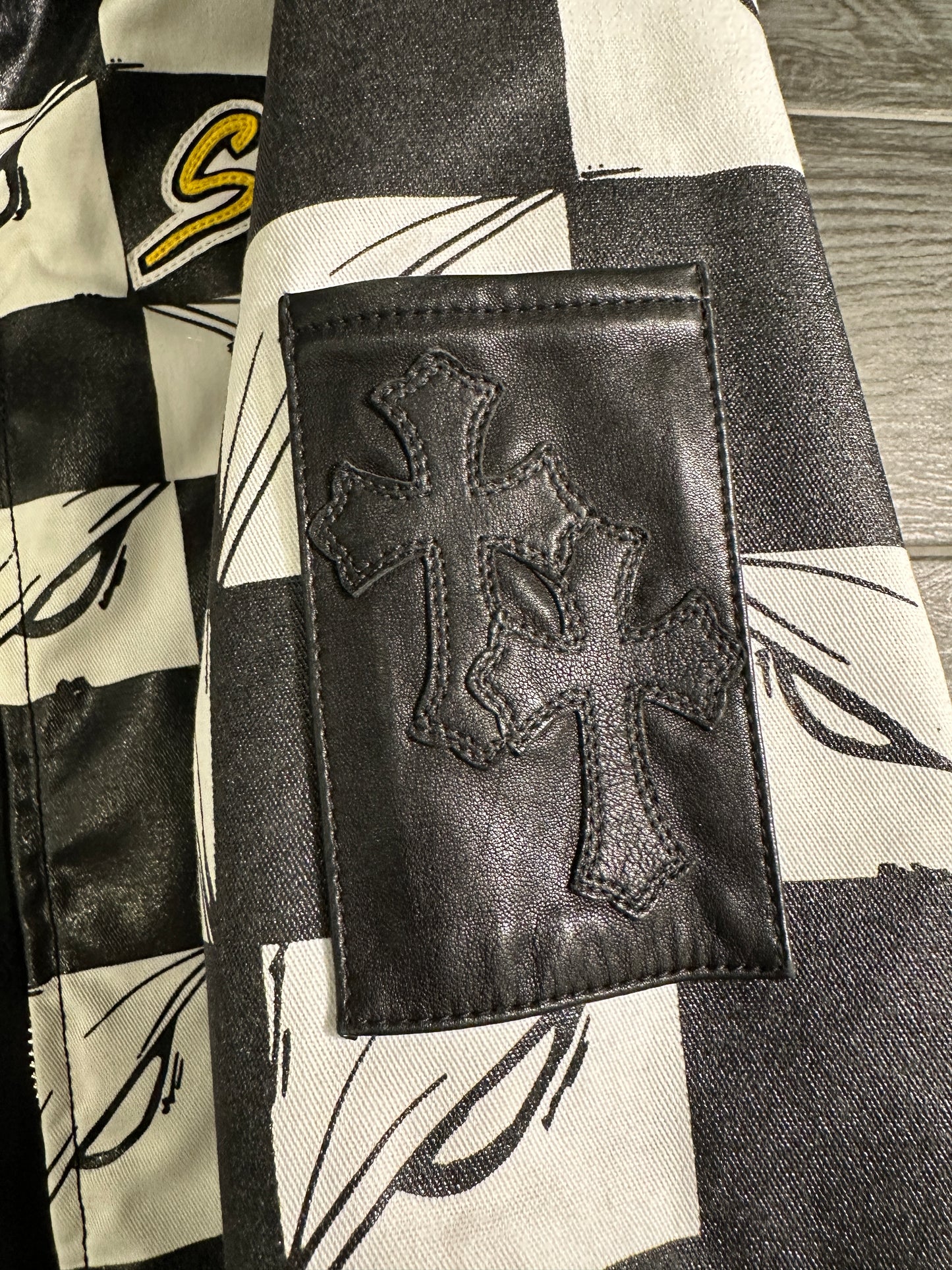 ($16,000) Chrome Hearts x Matty Boy "Sex Records" leather jacket sz M