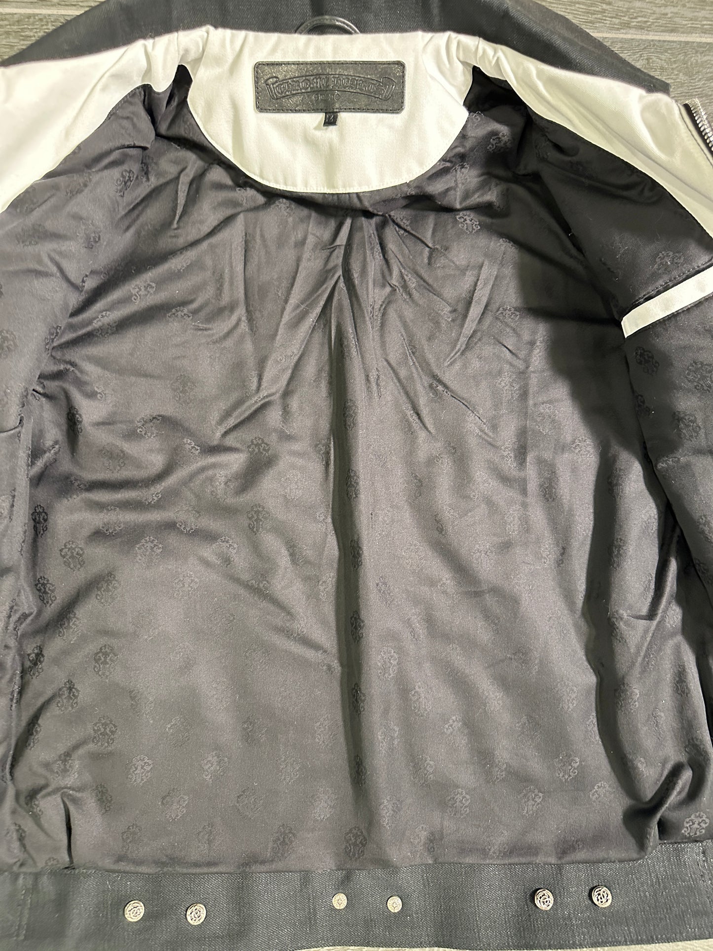 ($16,000) Chrome Hearts x Matty Boy "Sex Records" leather jacket sz M