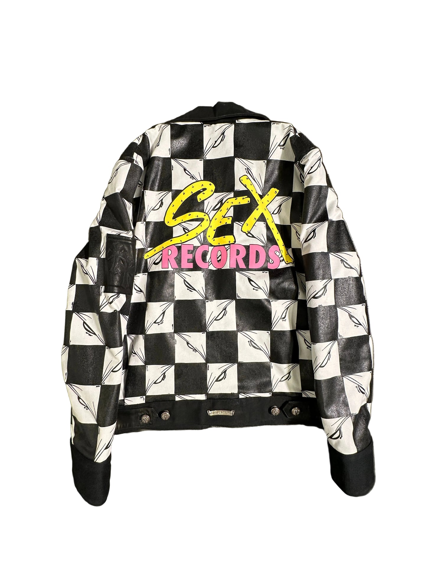 ($16,000) Chrome Hearts x Matty Boy "Sex Records" leather jacket sz M