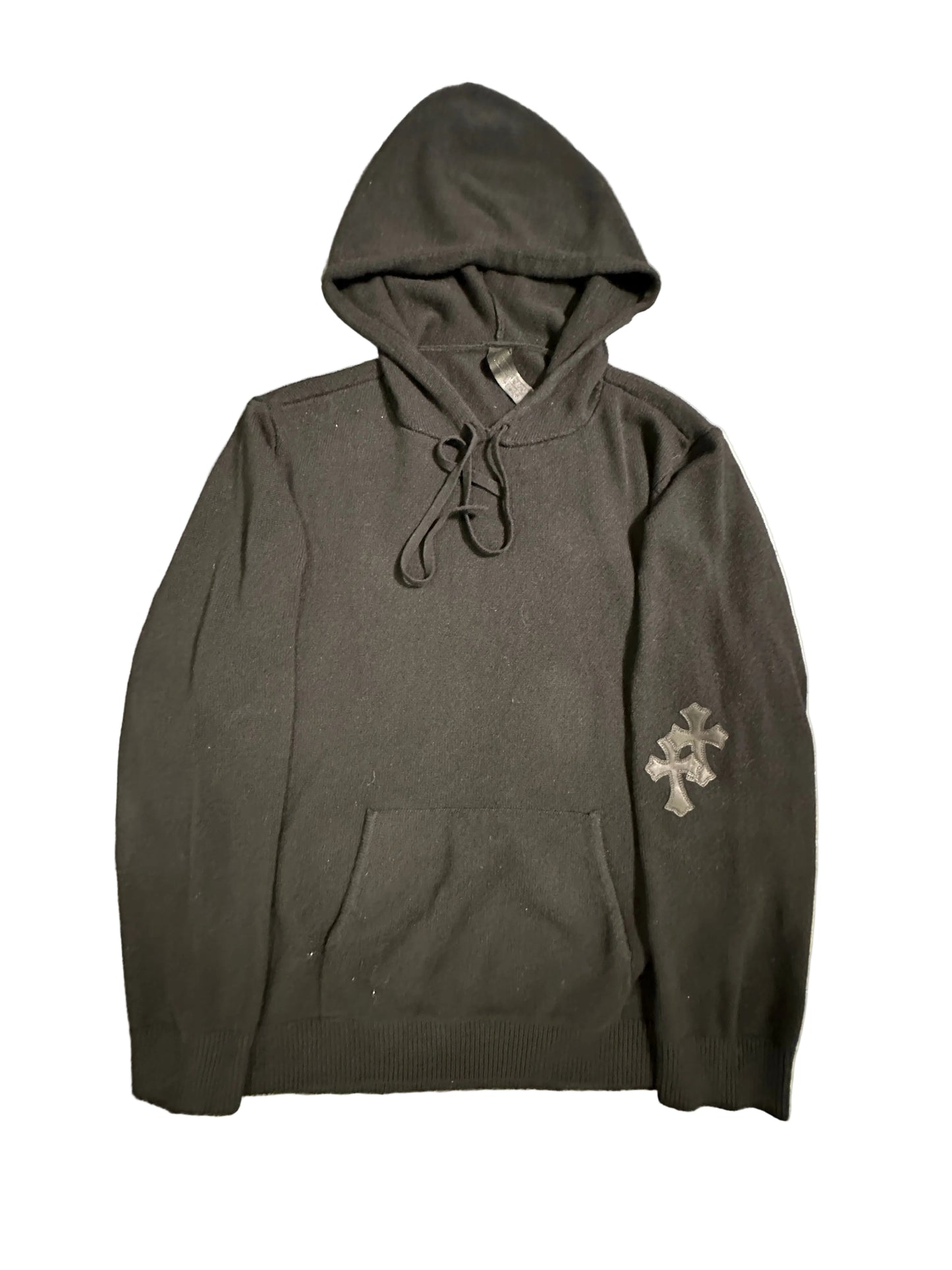 Chrome Hearts black knit cashmere hoodie sz XL
