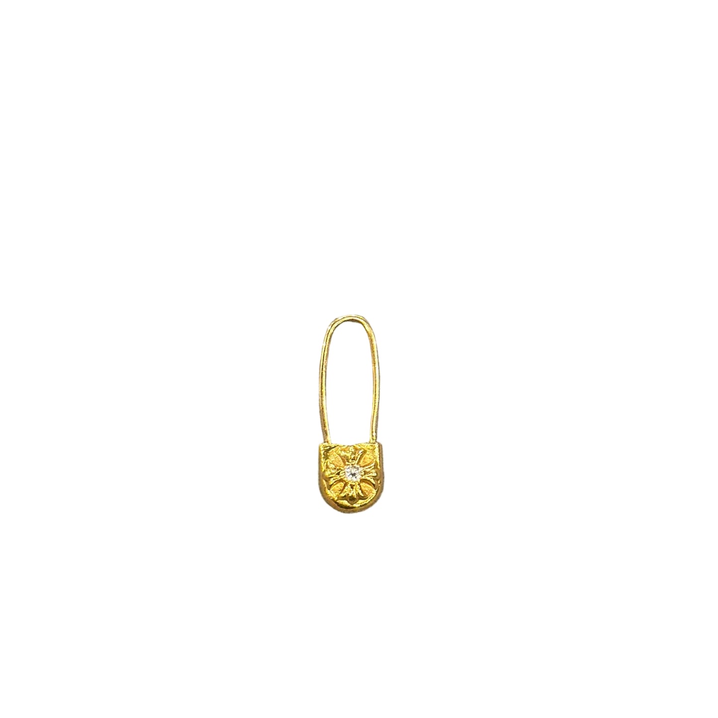 Chrome Hearts 22k Gold Safety Pin Pendant 1in