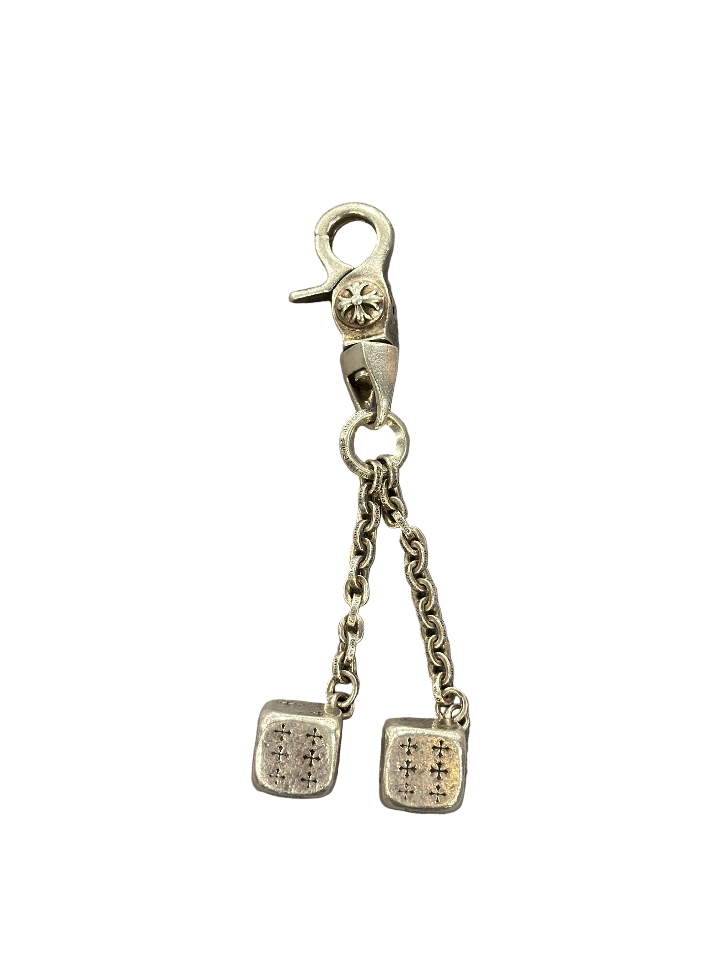 Chrome Hearts Sterling Silver Dice Keychain 4in
