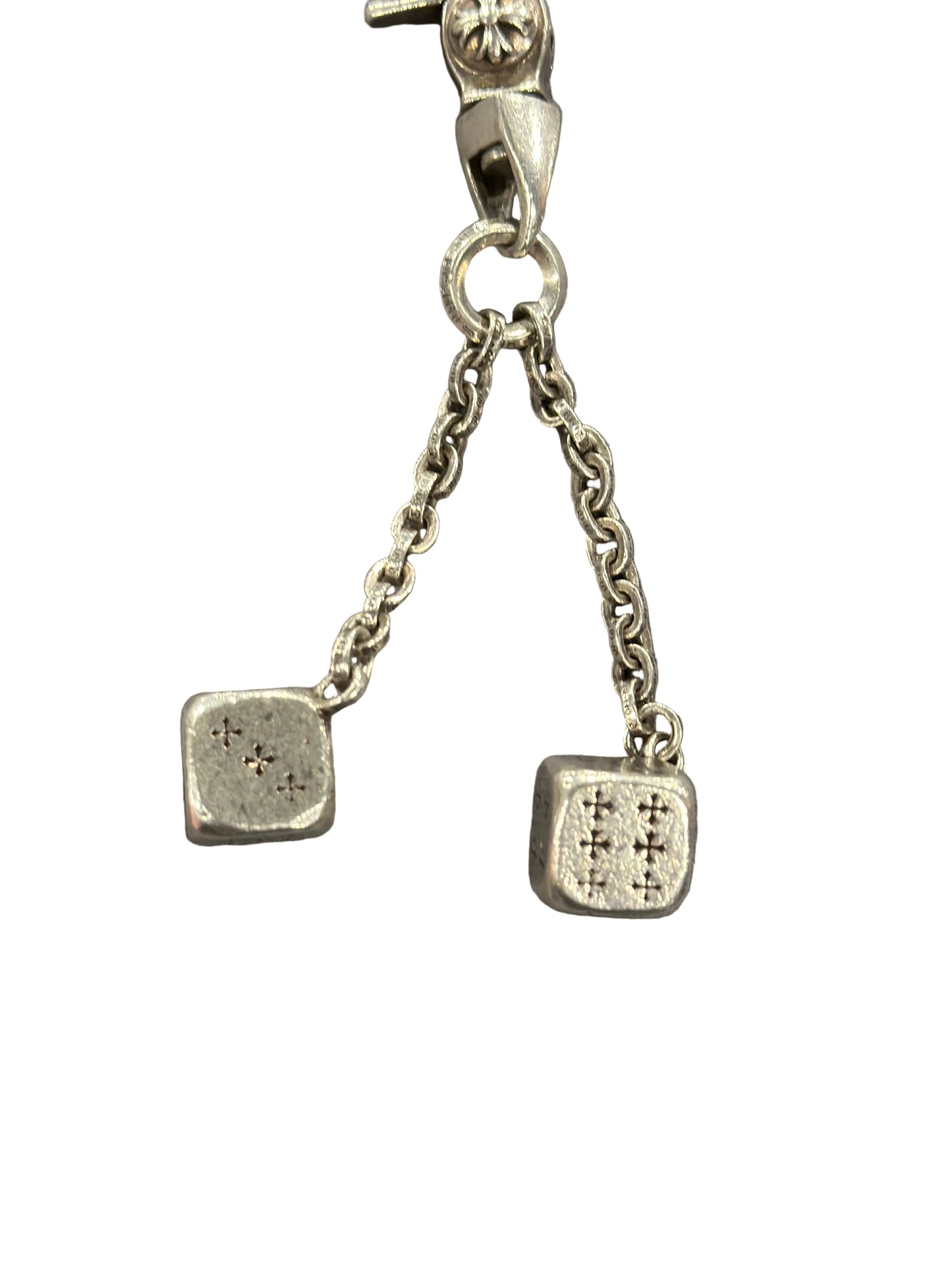 Chrome Hearts Sterling Silver Dice Keychain 4in