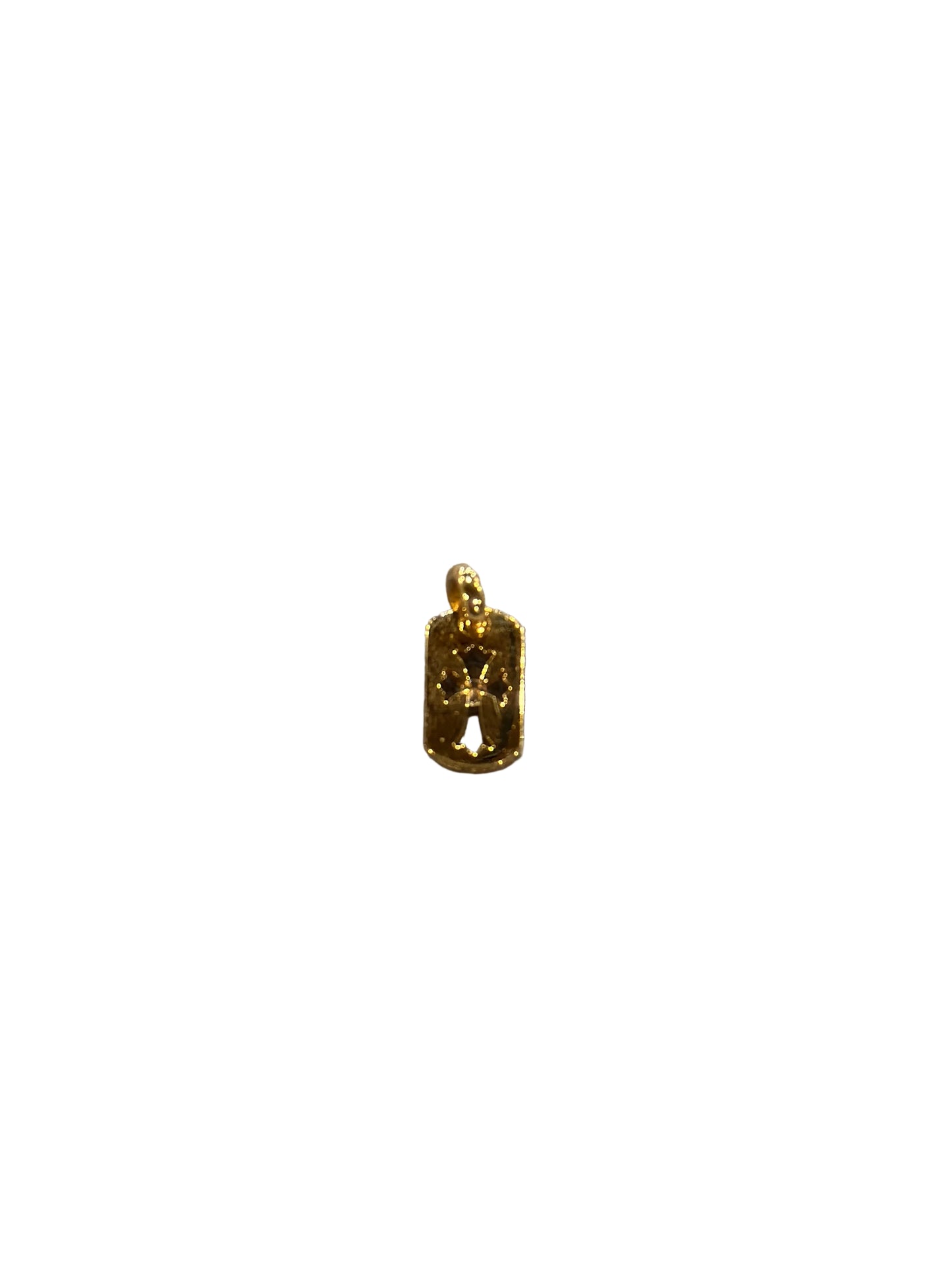 Chrome Hearts 22k gold tiny dog tag pendant