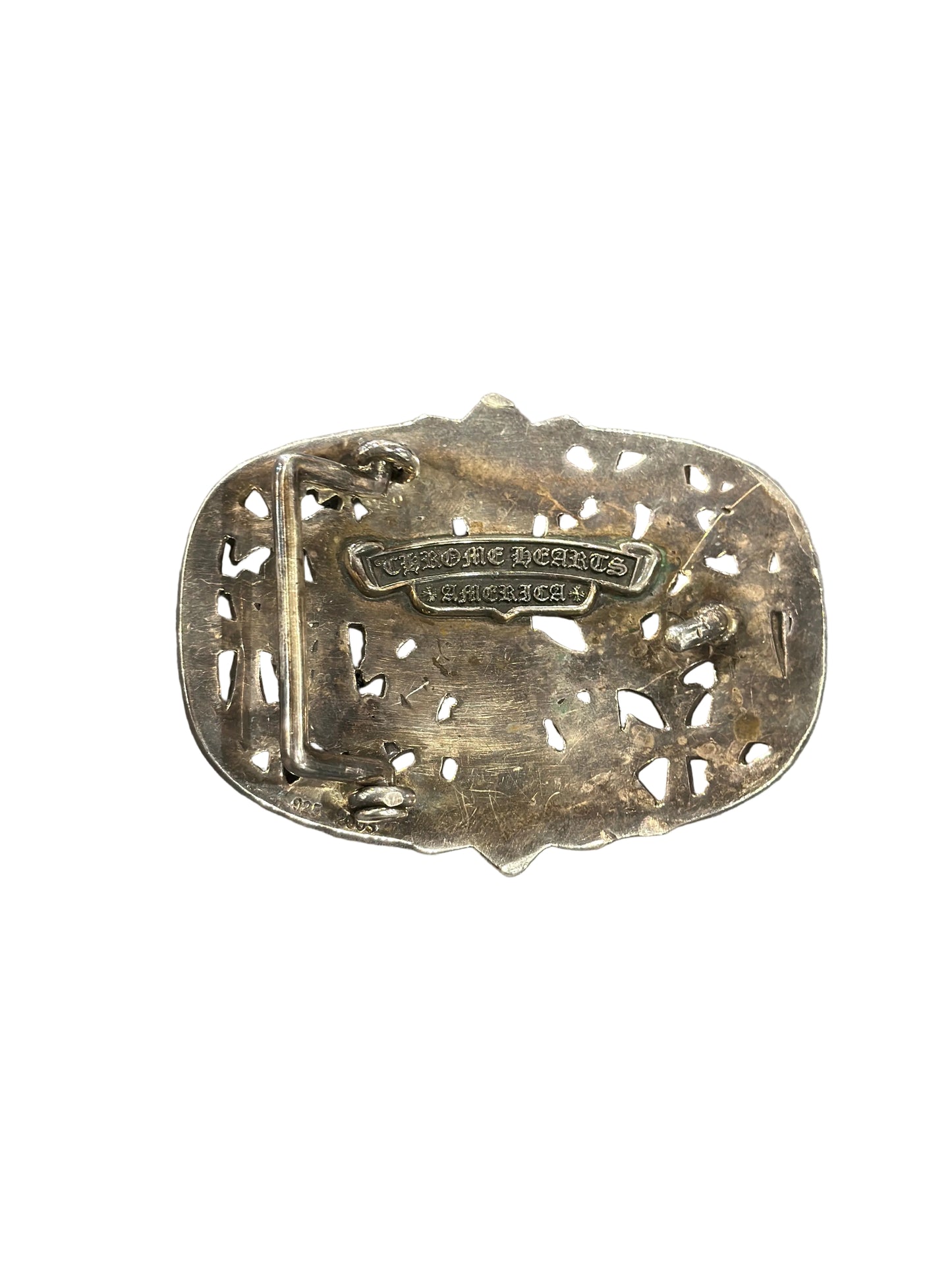 Chrome Hearts Silver Cemetery Belt Buckle 2 in