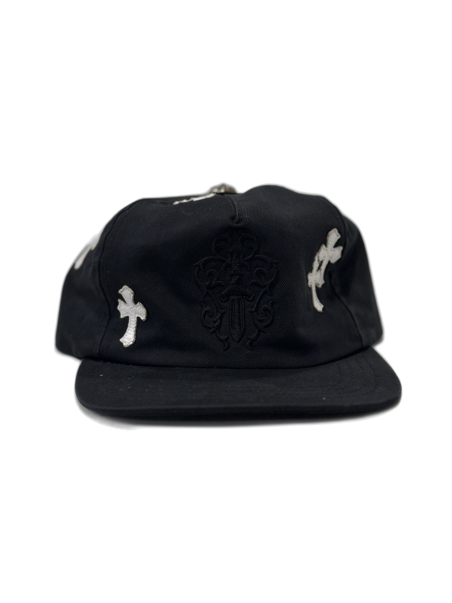 Chrome Hearts black dagger white patches hat