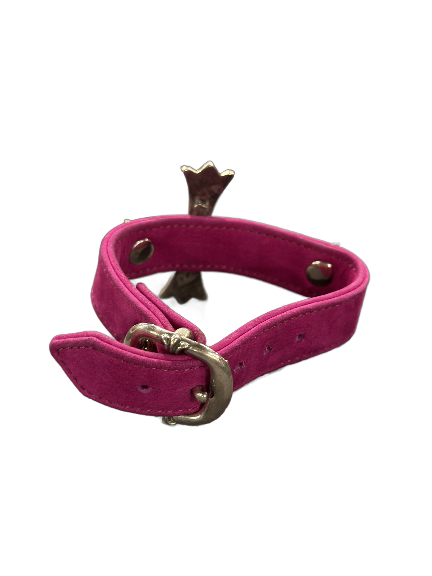 chrome hearts big cross leather bracelet