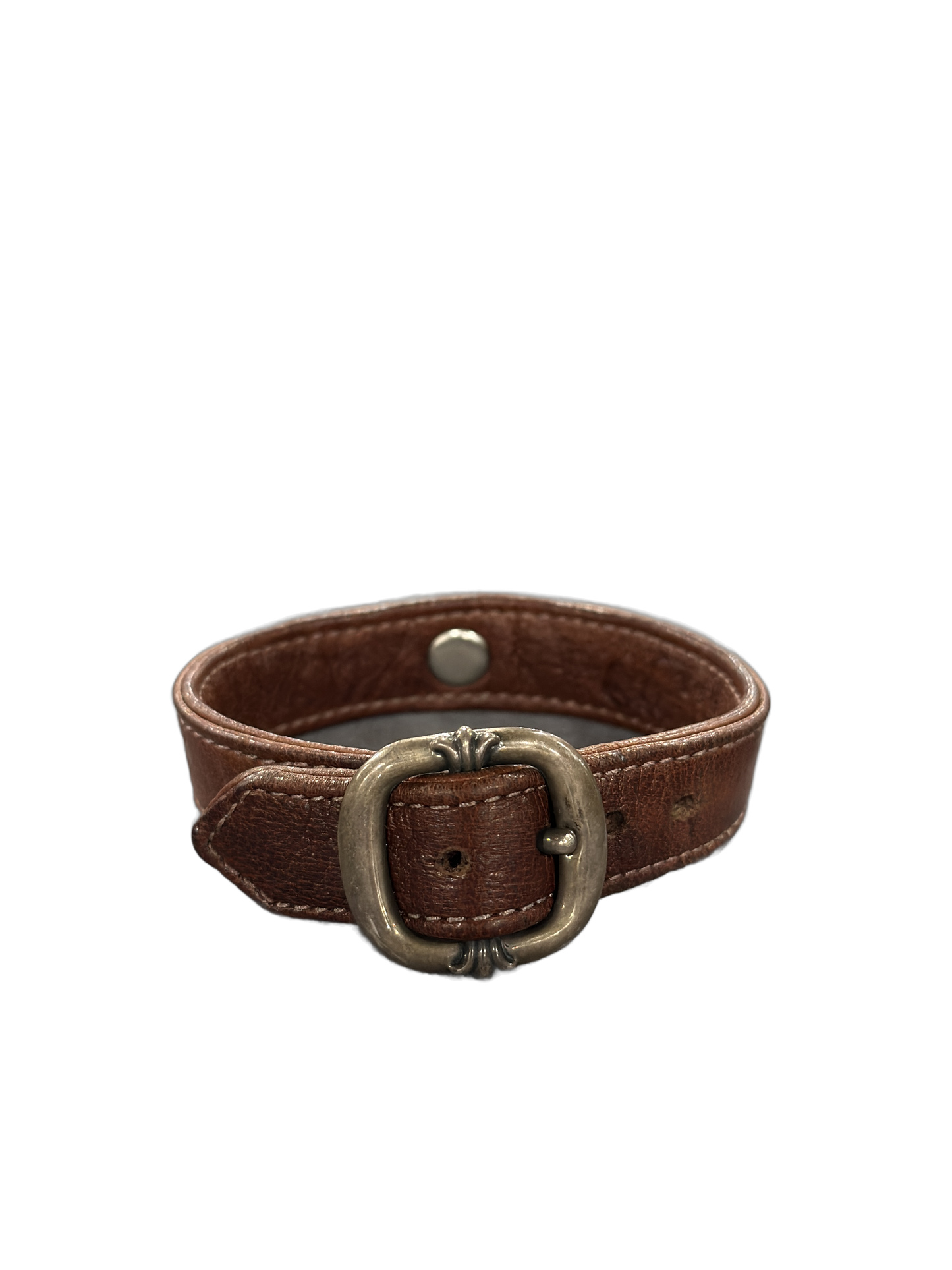 chrome hearts brown leather bracelet