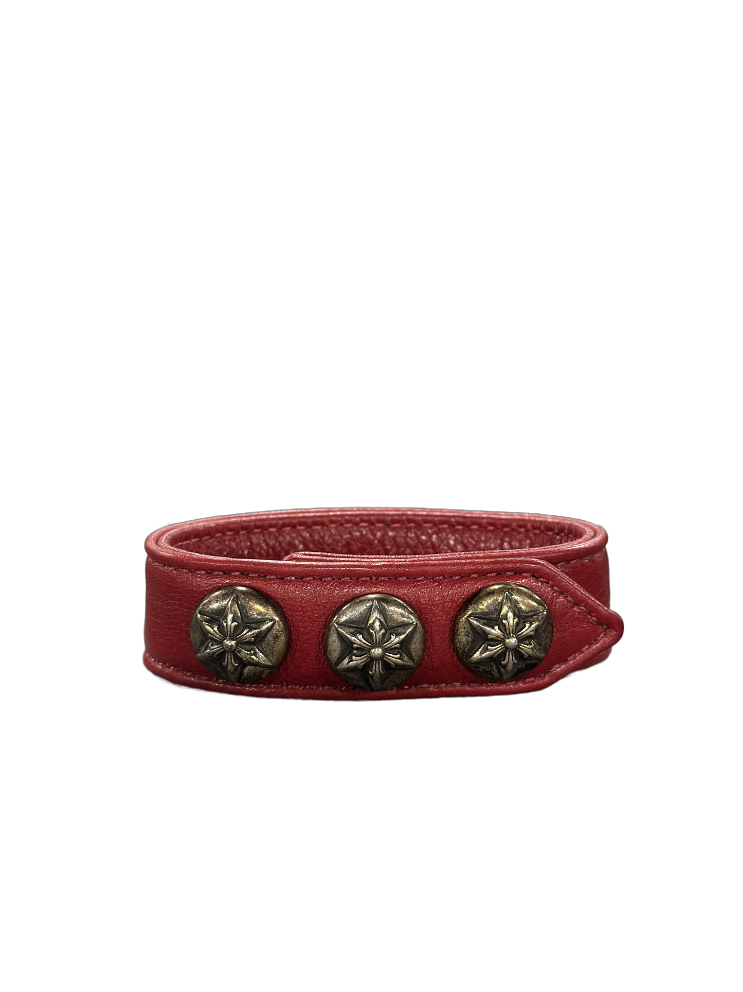 Chrome hearts red leather bracelet