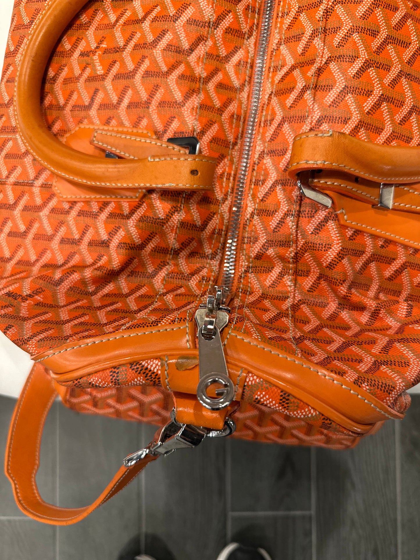 Goyard Orange duffle bag