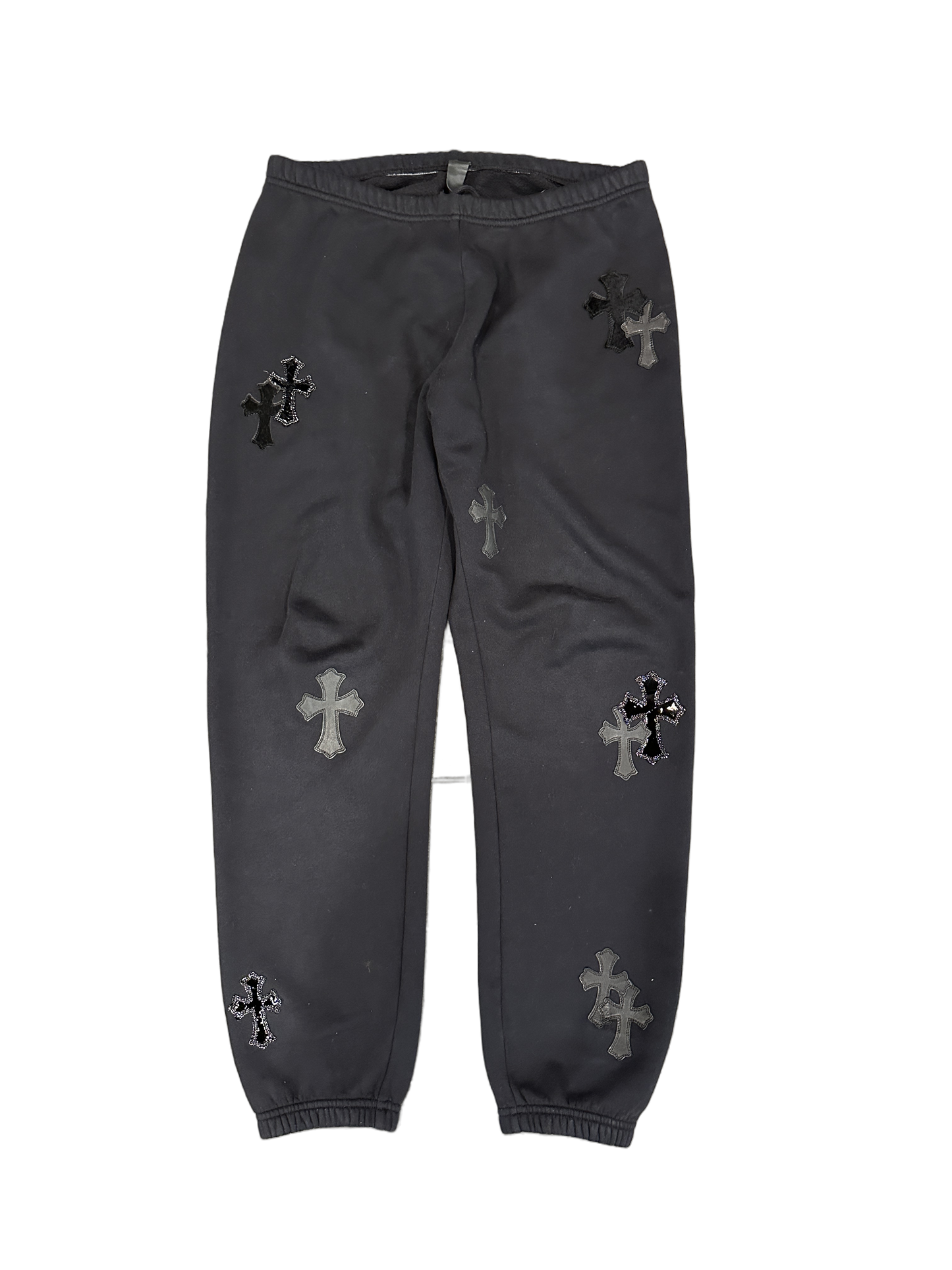 Chrome Hearts black cross patch sweatpants sz M