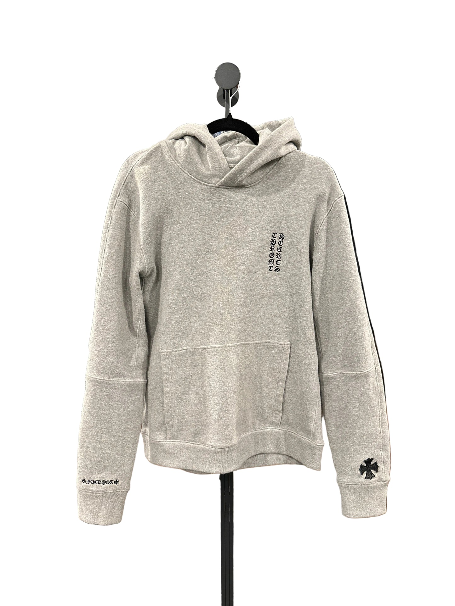 Chrome Hearts Grey Maltese Cross Patch Hoodie sz m