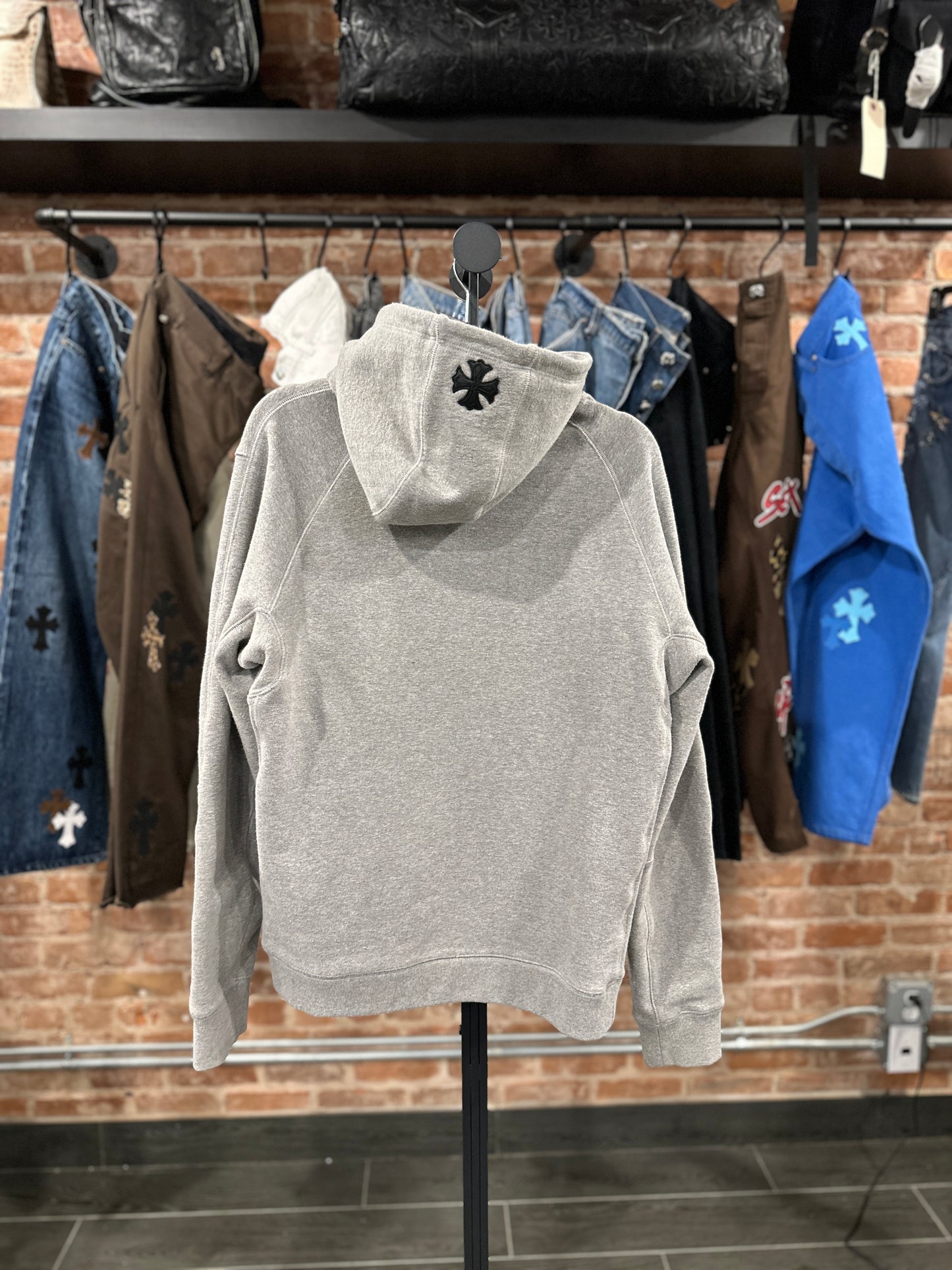 Chrome Hearts Grey Maltese Cross Patch Hoodie sz m