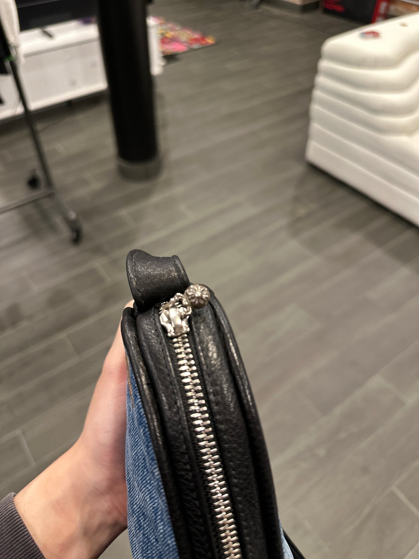($14,000) chrome hearts denim tennis bag