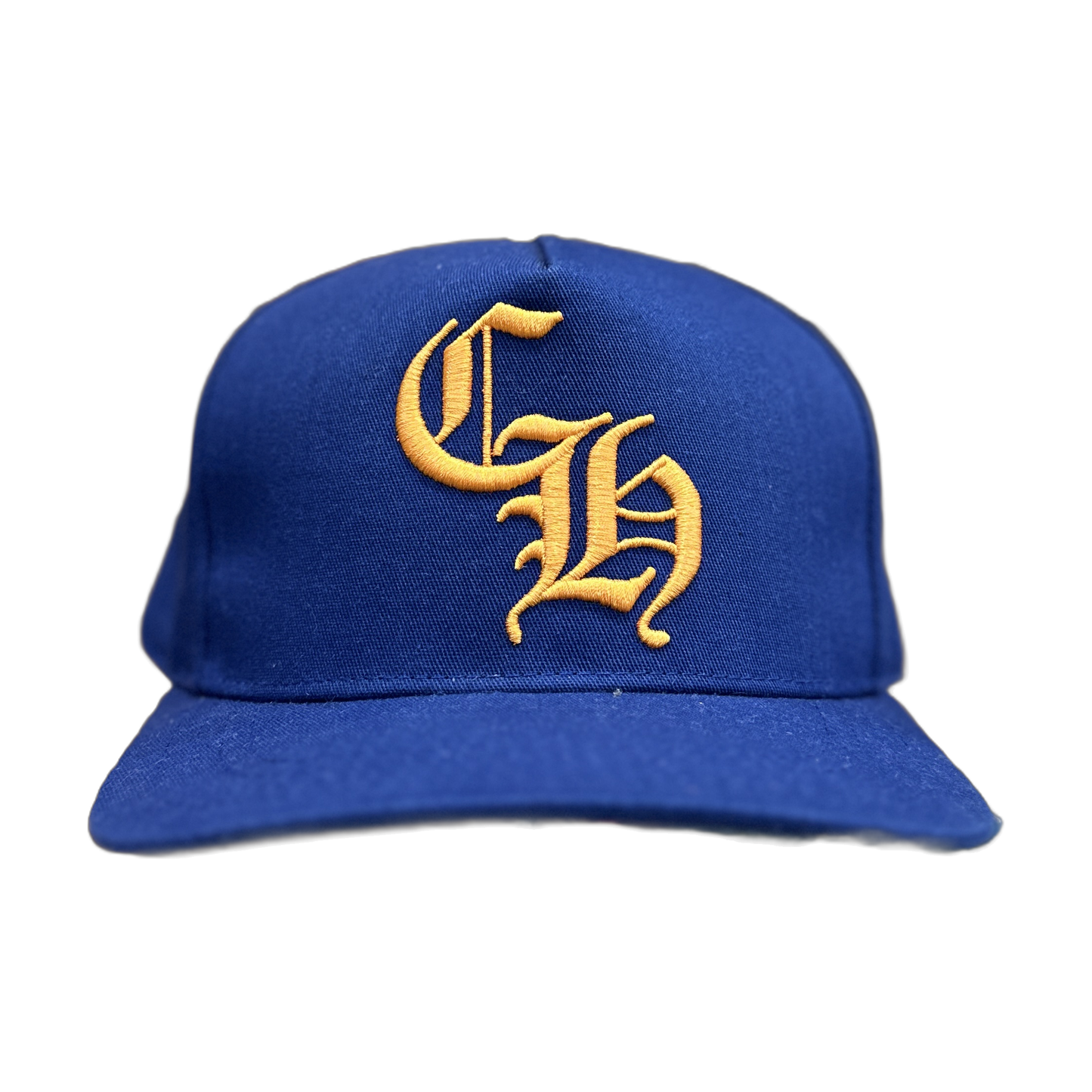 chrome hearts CH logo blue yellow baseball hat