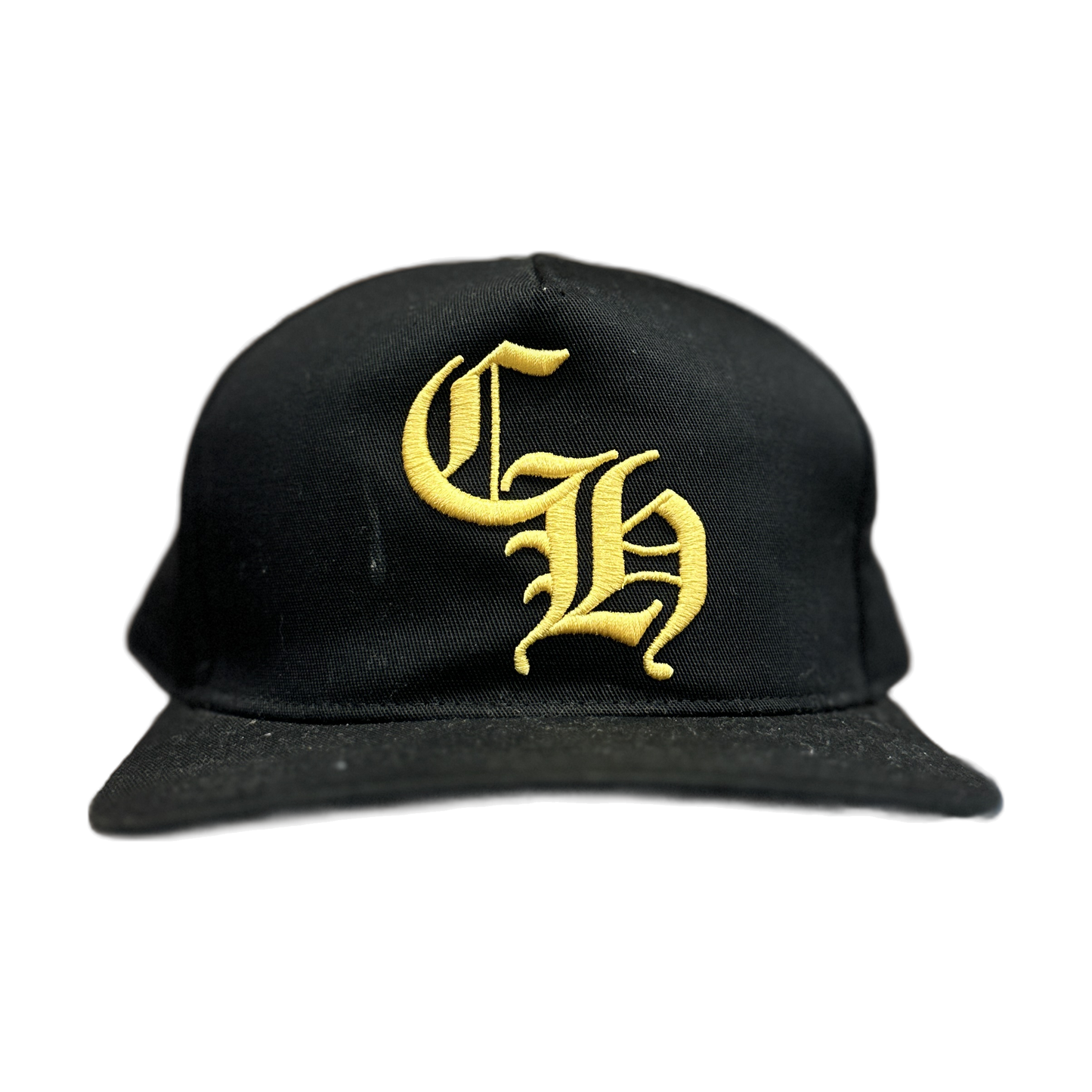 chrome hearts CH logo black yellow baseball hat