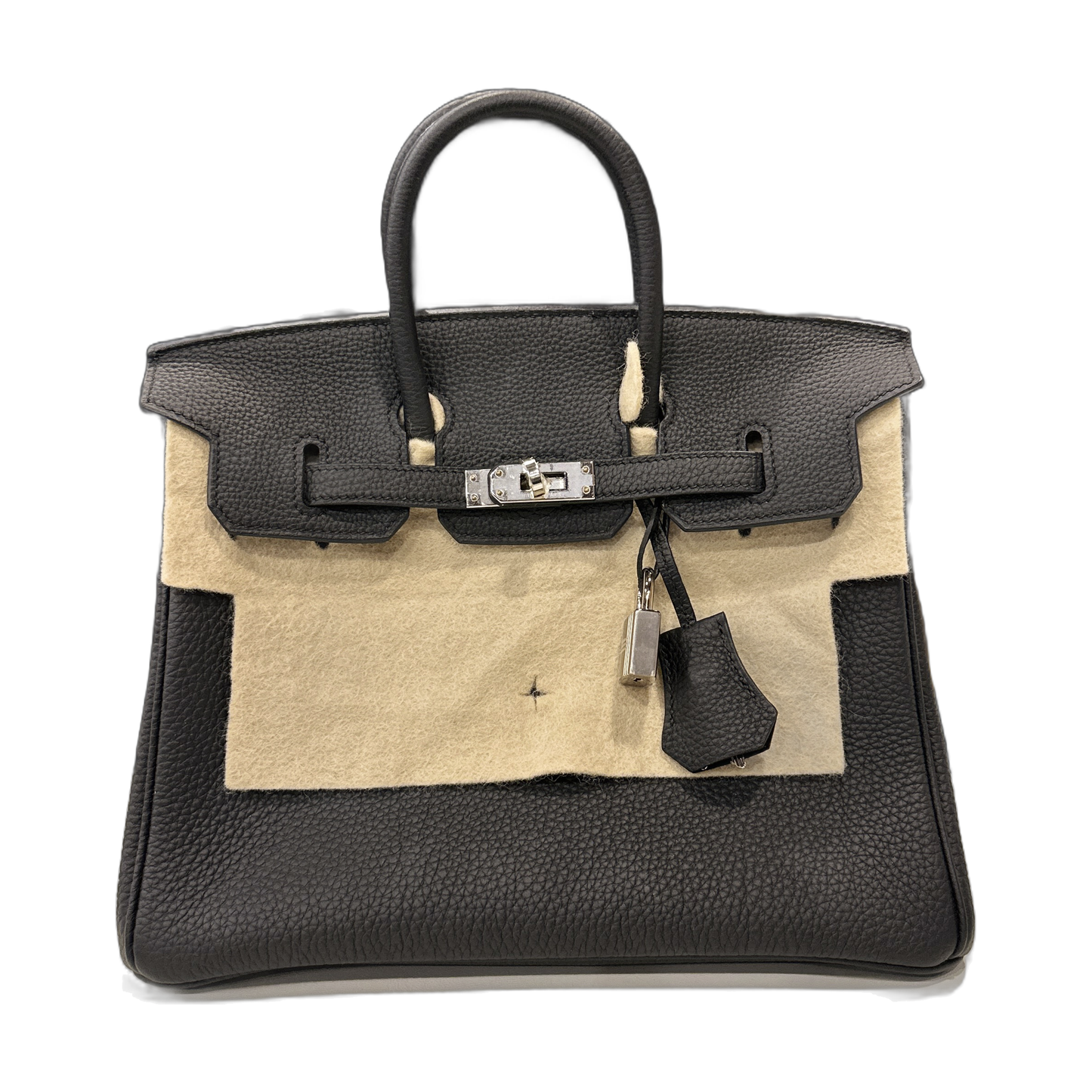 ($27,000) Hermes Nori Birkin 25 Black With Silver Hardware NEW