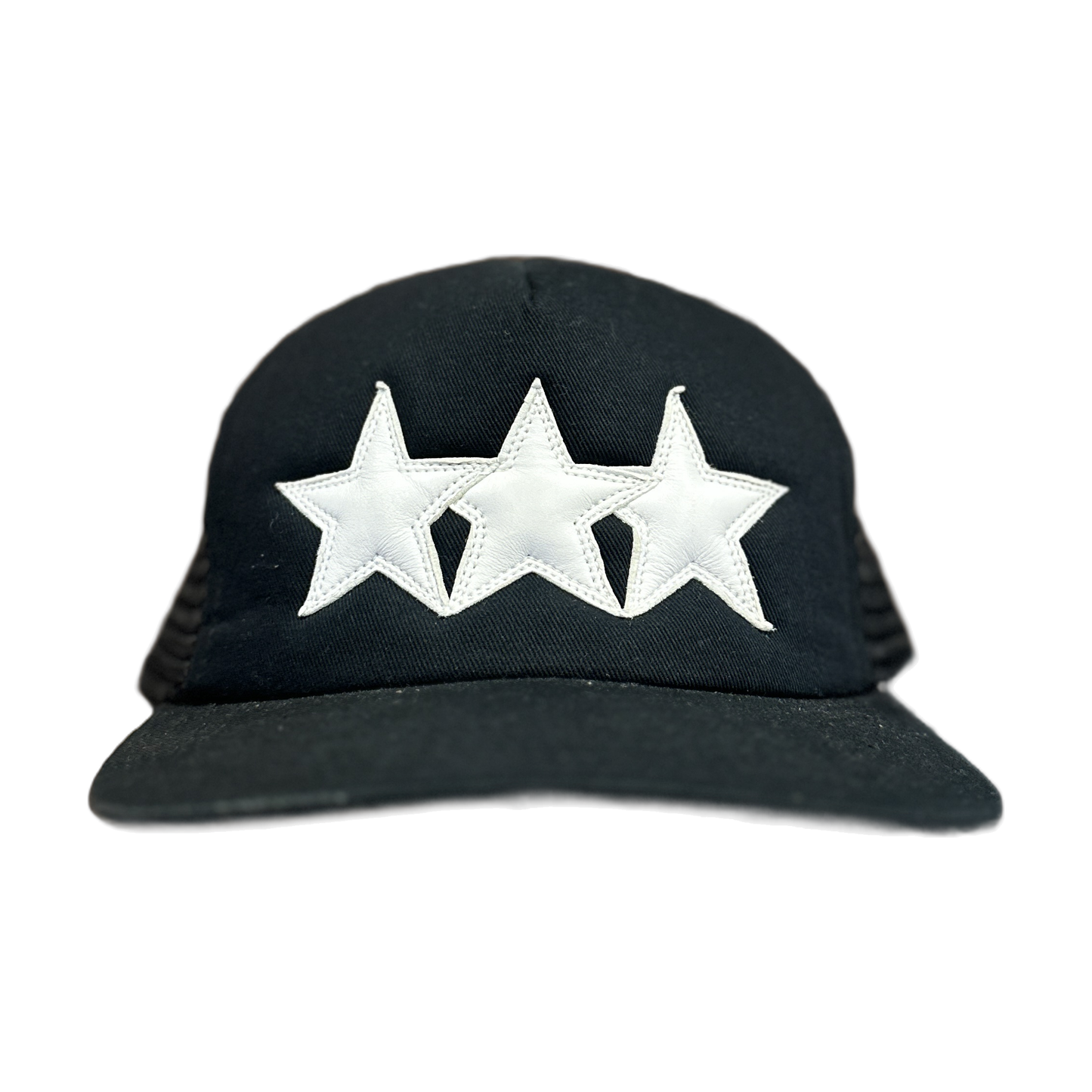 Chrome Hearts Triple Star Trucker Hat Black - Front