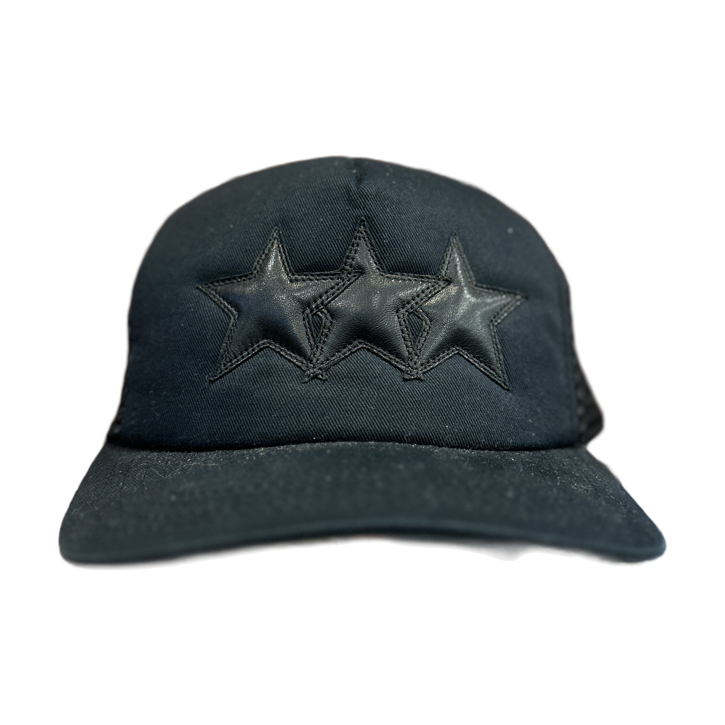 Chrome Hearts triple star patch Trucker Hat Black - Front
