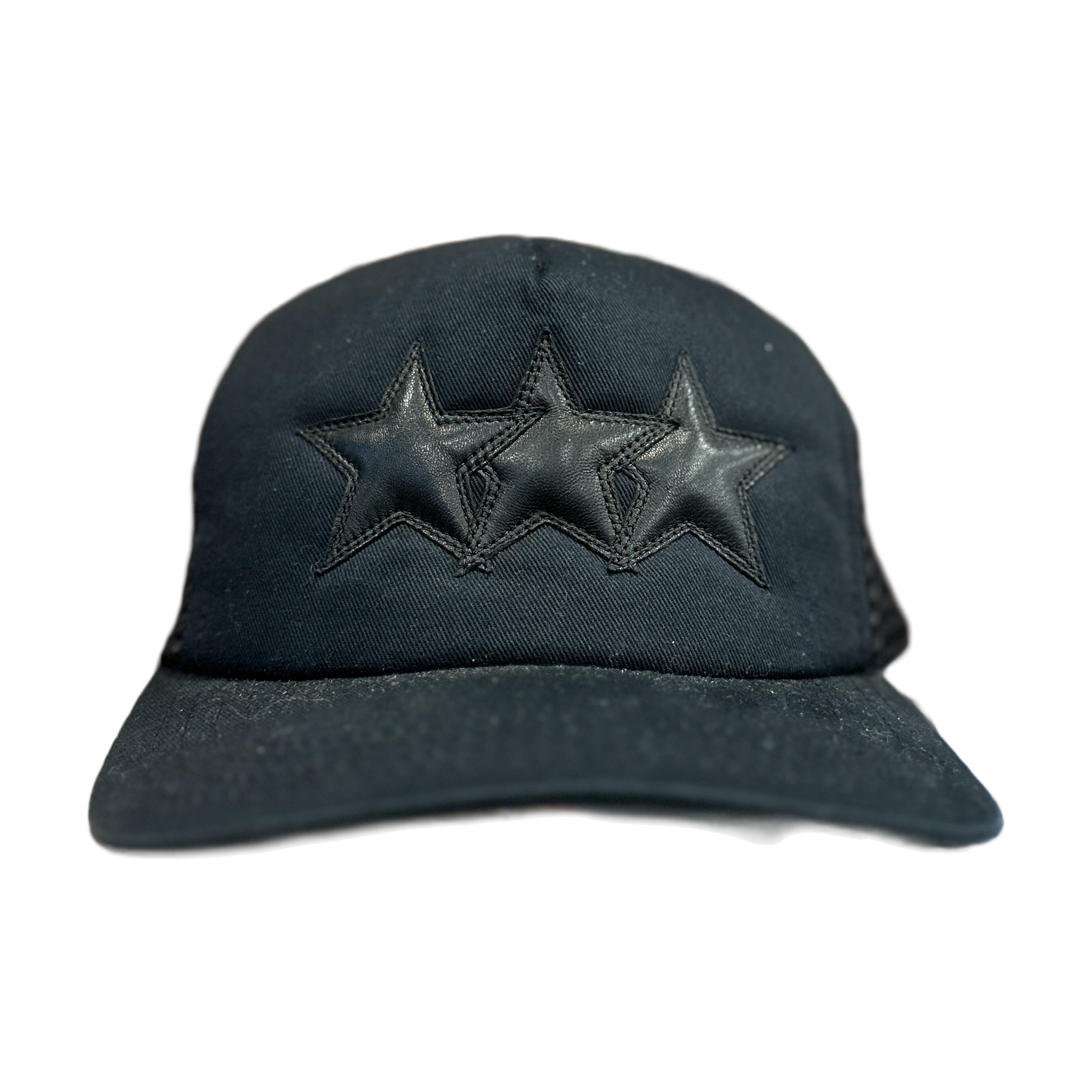 Chrome Hearts triple star patch Trucker Hat Black - Front