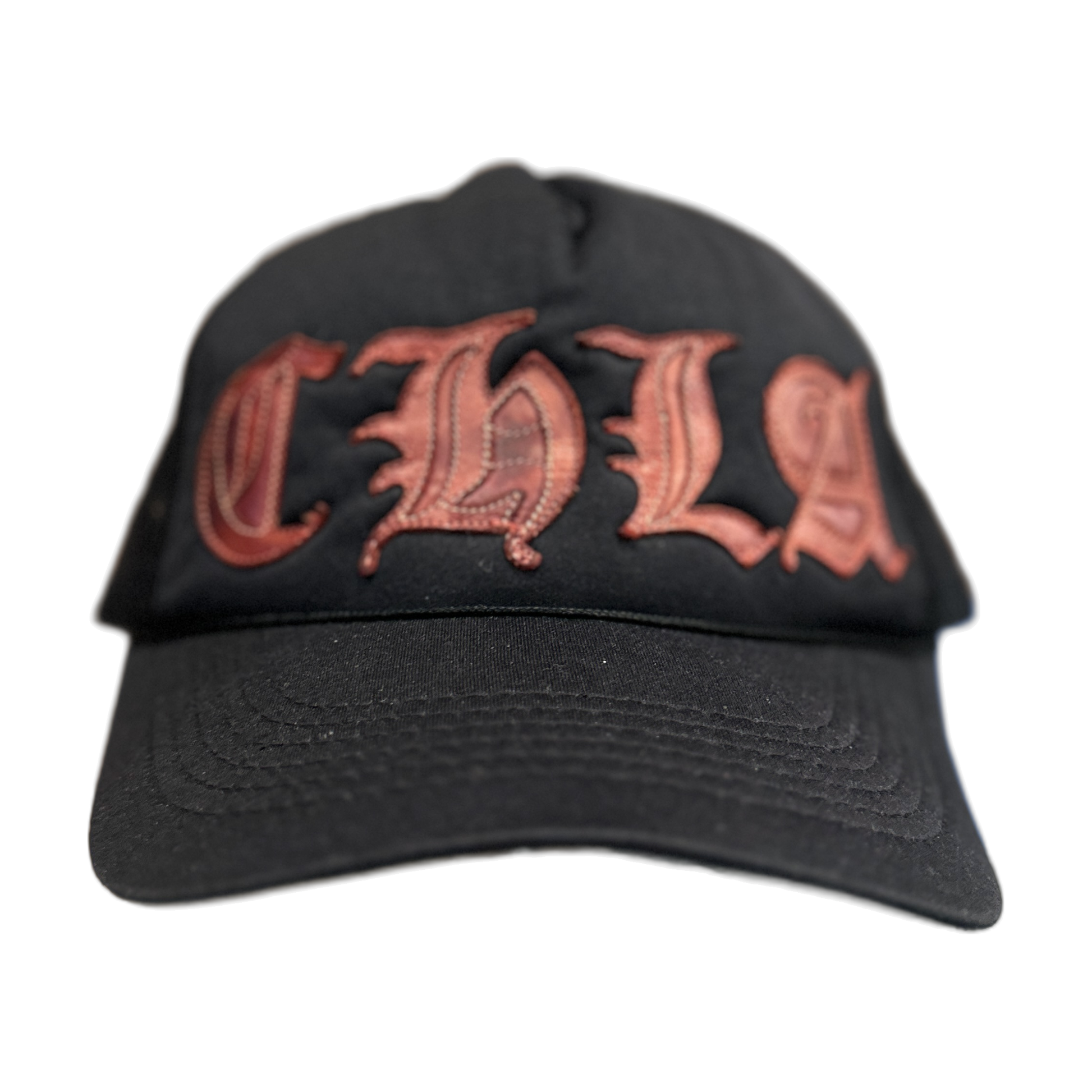 Chrome Hearts CHLA Trucker Hat Black Red Logo - Front