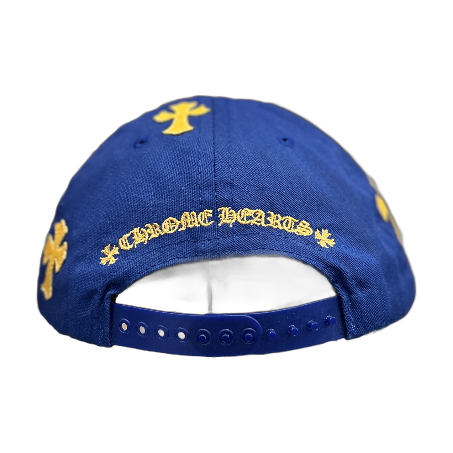 Chrome Hearts CH Cross patches Trucker Hat Blue yellow - Back