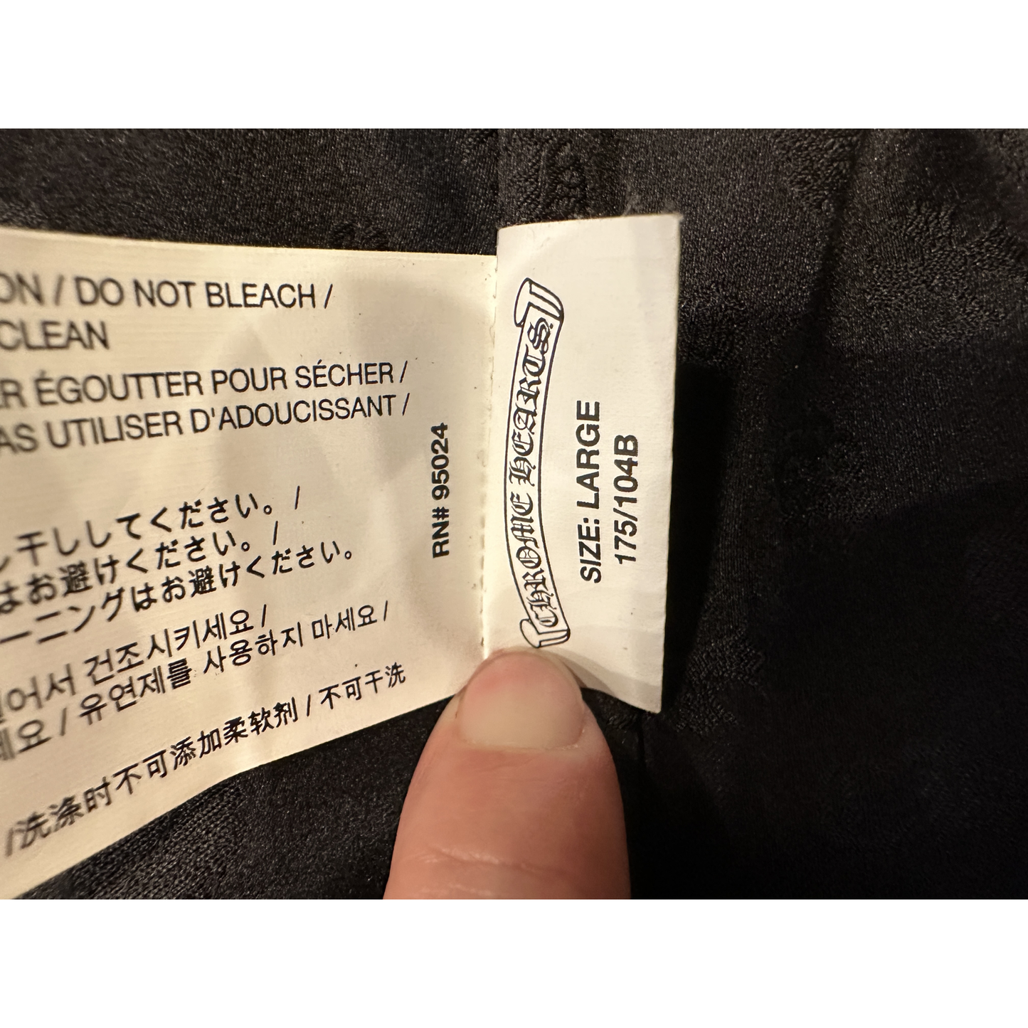 Chrome Hearts Quilted Jacket Black - Size Tag