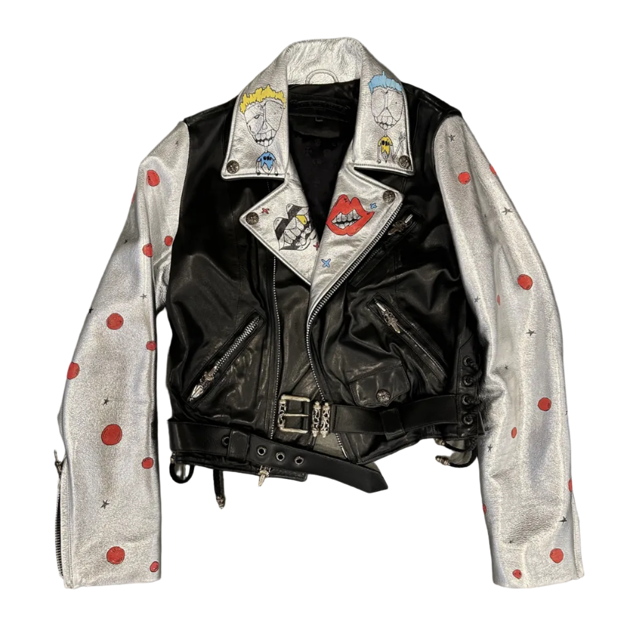 ($16,000) Chrome Hearts Fight Club Leather Jacket White - Front