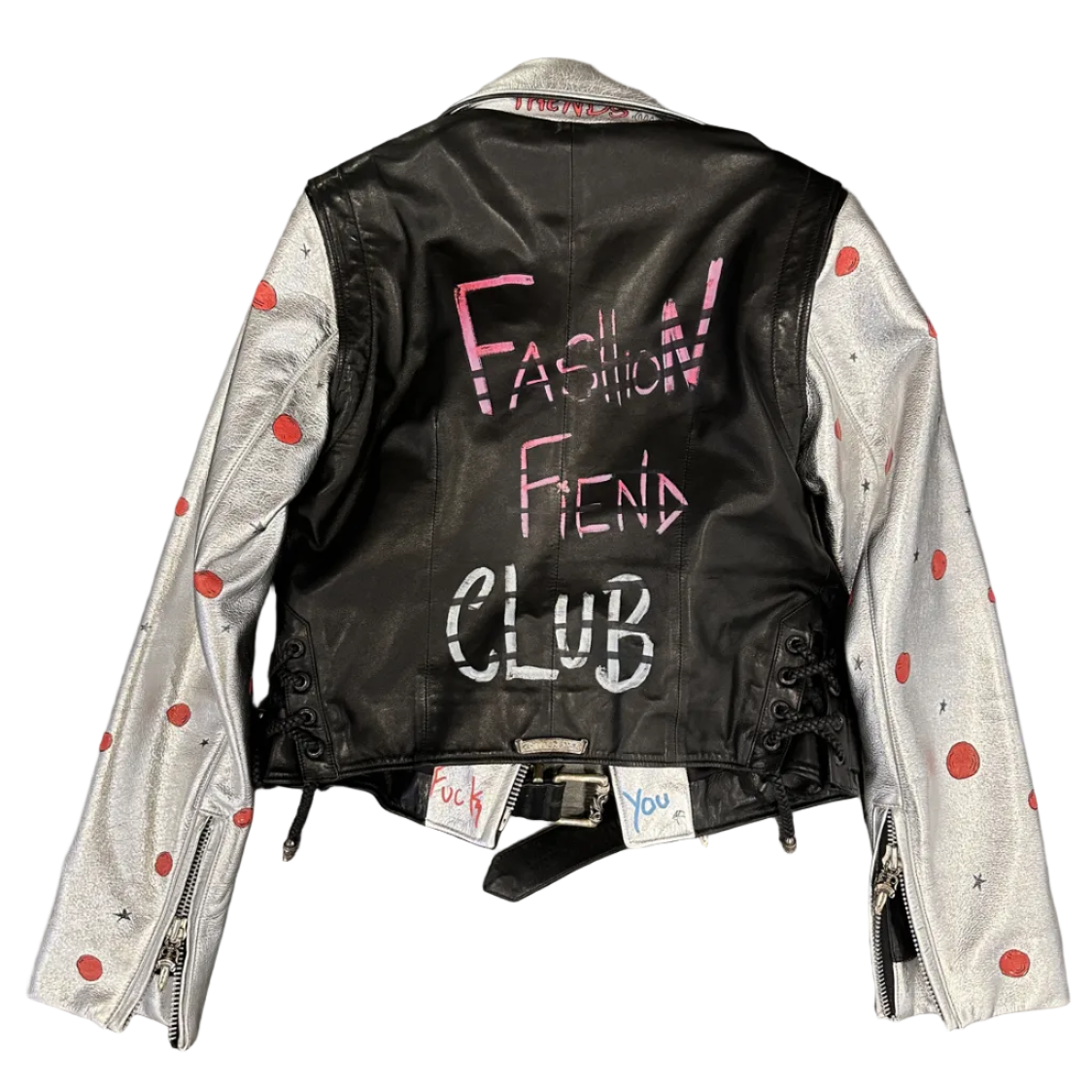 ($16,000) Chrome Hearts Fight Club Leather Jacket White - Back