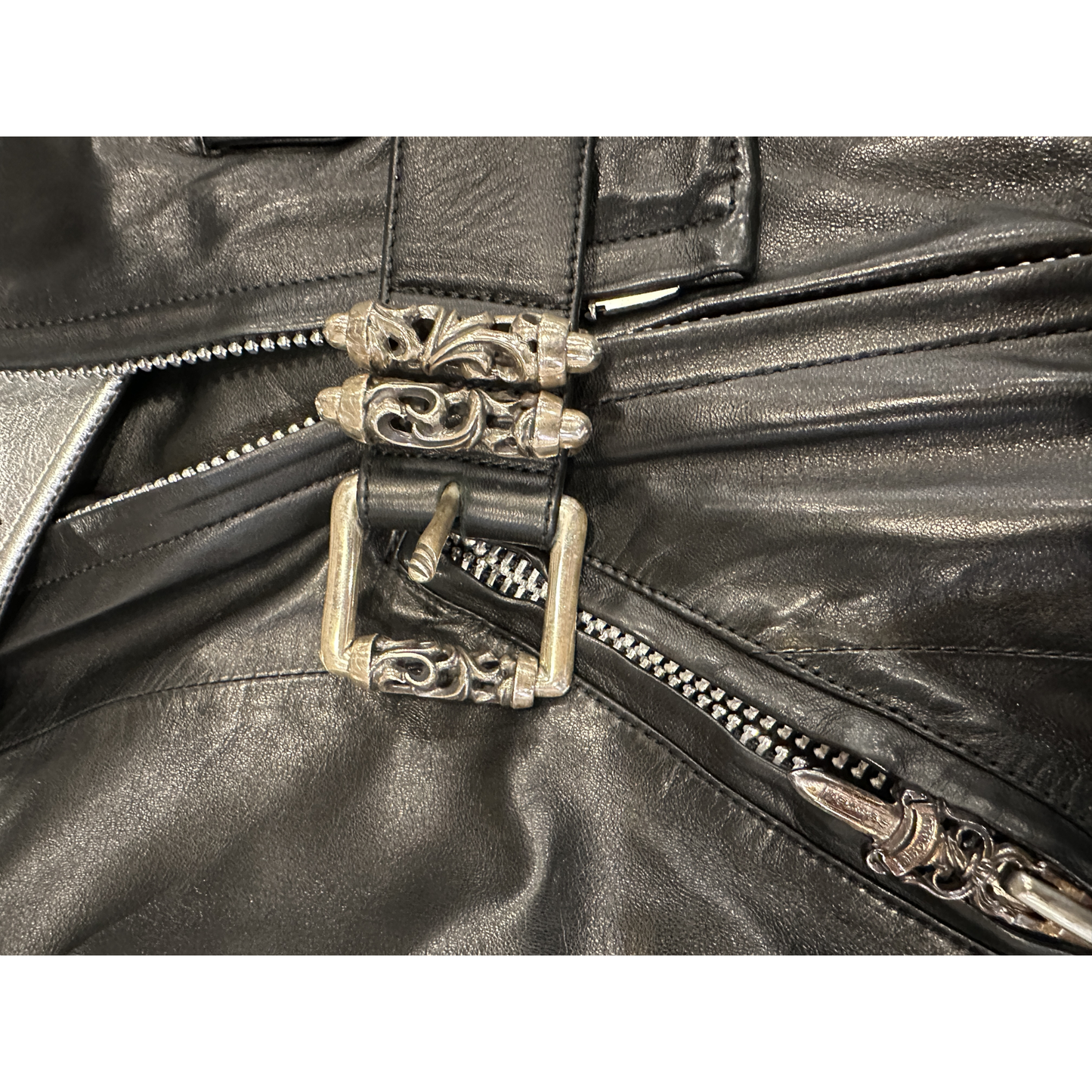 ($16,000) Chrome Hearts Fight Club Leather Jacket White - Detail