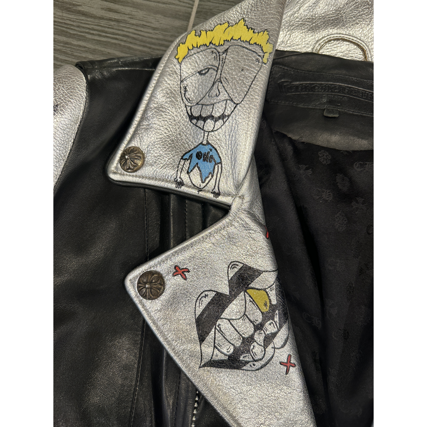 ($16,000) Chrome Hearts Fight Club Leather Jacket White - Detail