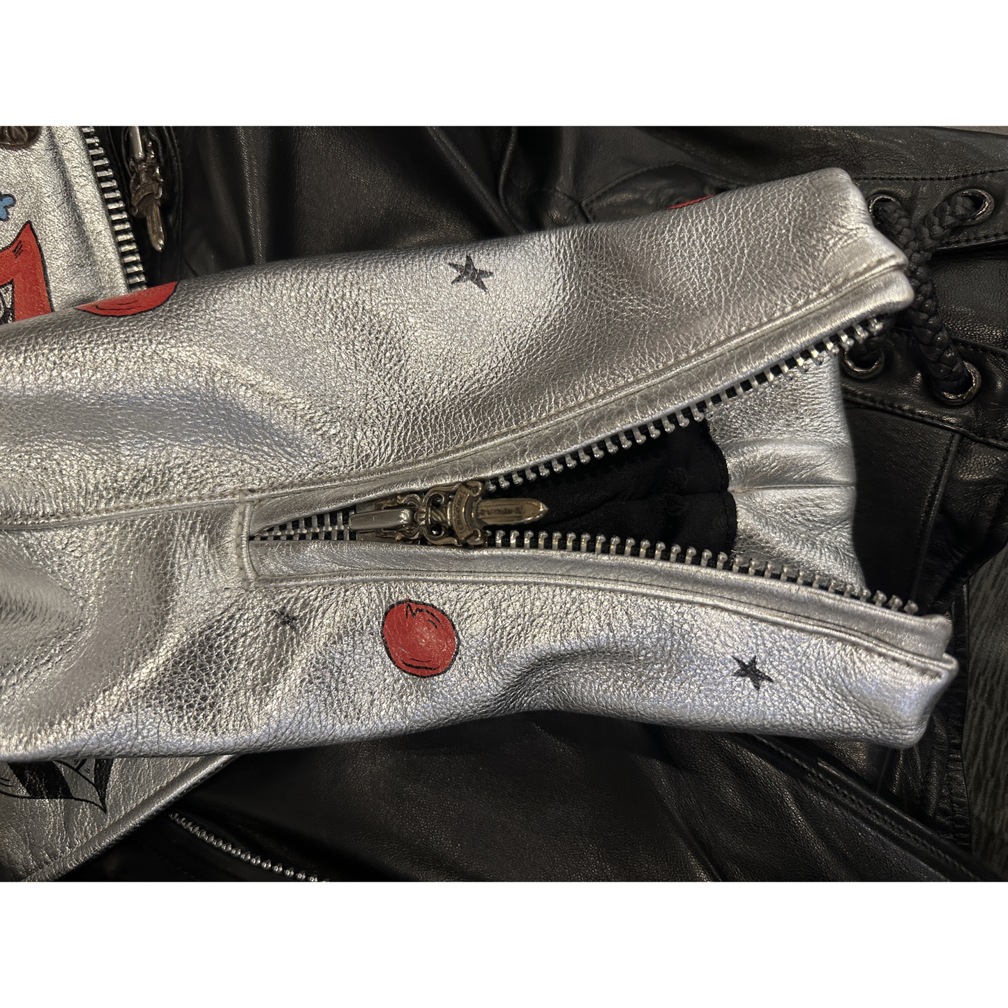($16,000) Chrome Hearts Fight Club Leather Jacket White - Detail