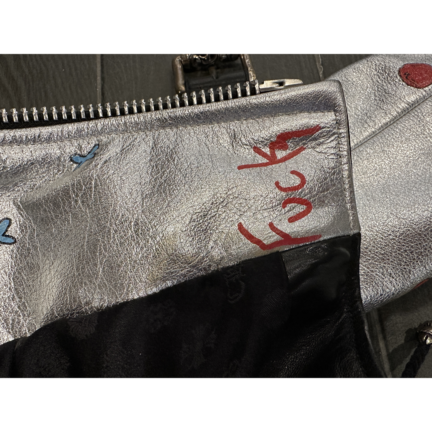 ($16,000) Chrome Hearts Fight Club Leather Jacket White - Detail