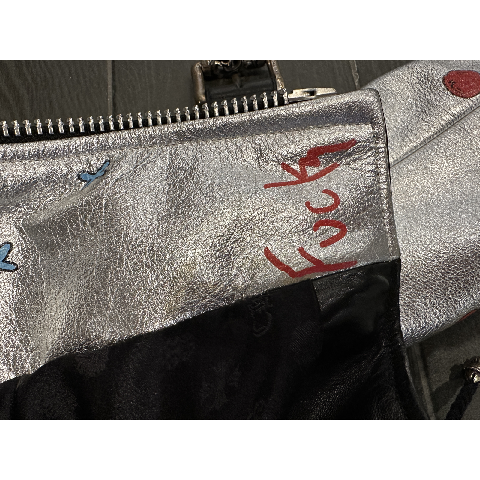 ($16,000) Chrome Hearts Fight Club Leather Jacket White - Detail