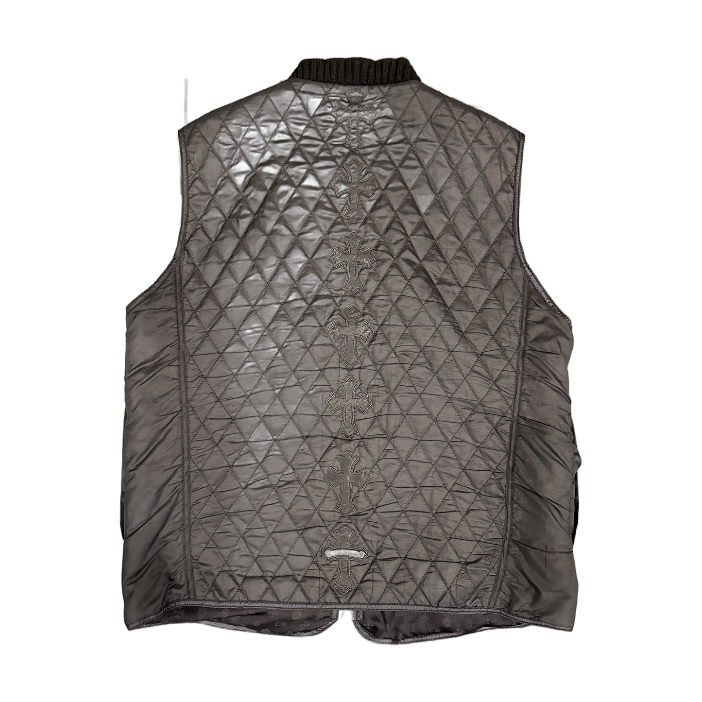 ($13,000) Chrome Hearts Quilted Vest Black - Back