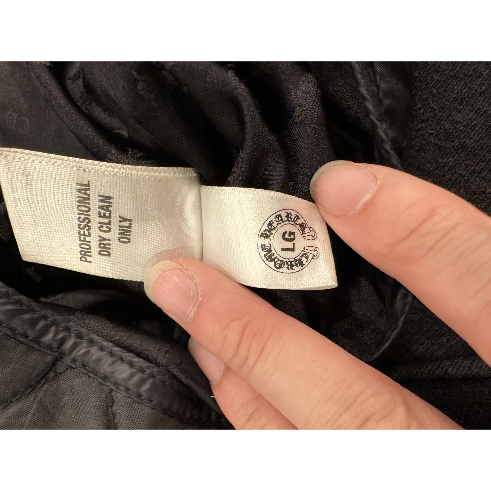 ($13,000) Chrome Hearts Quilted Vest Black - Size Tag