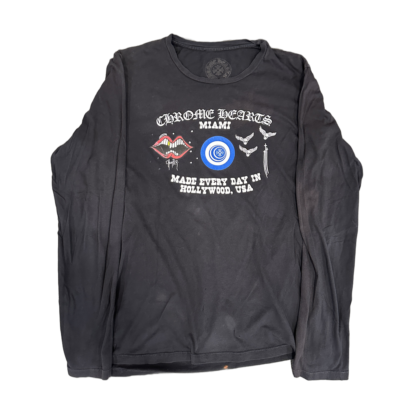 Chrome Hearts vintage Miami Long Sleeve Tee Black - Front