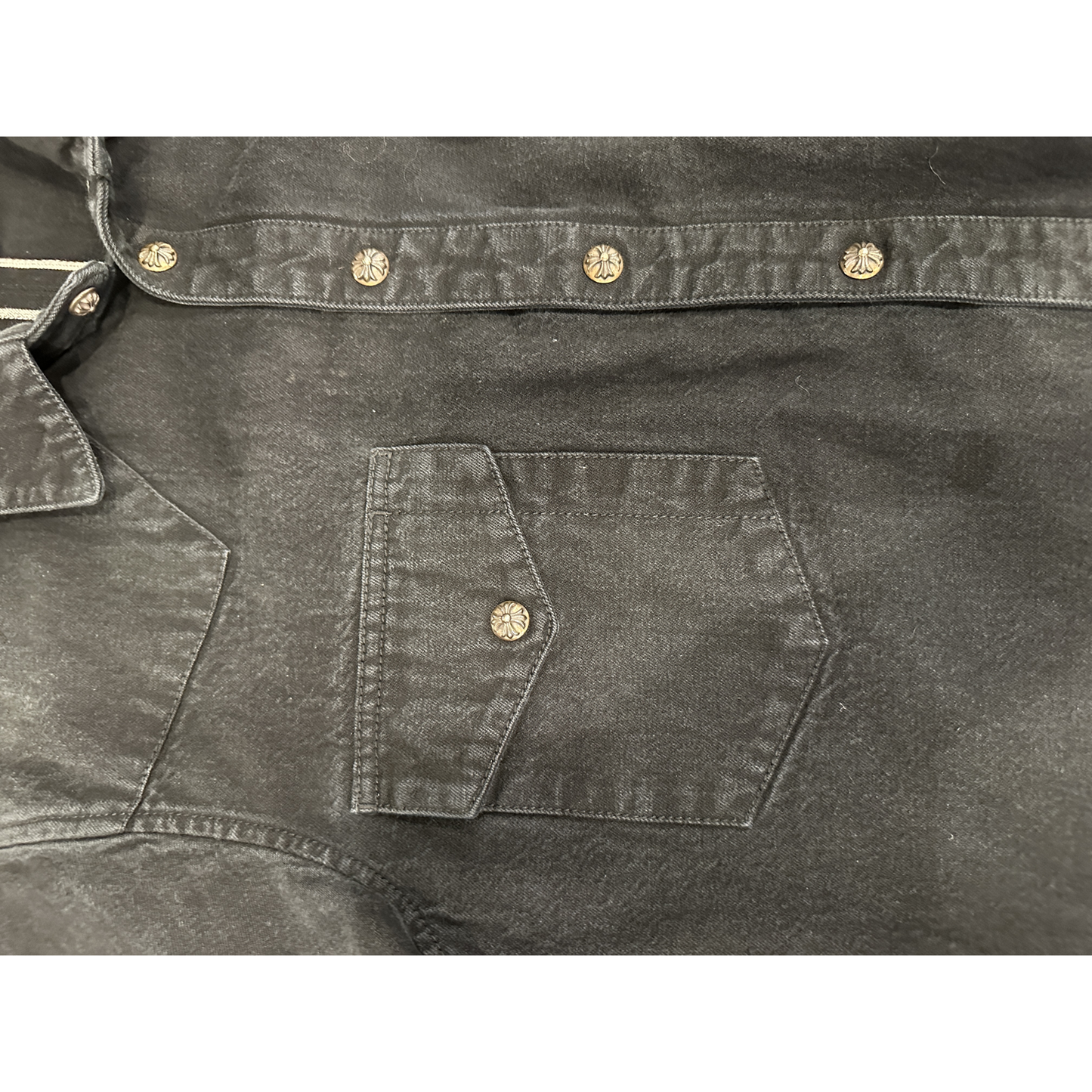 Chrome Hearts Denim Jacket Flair patch sleeve Black - Detail