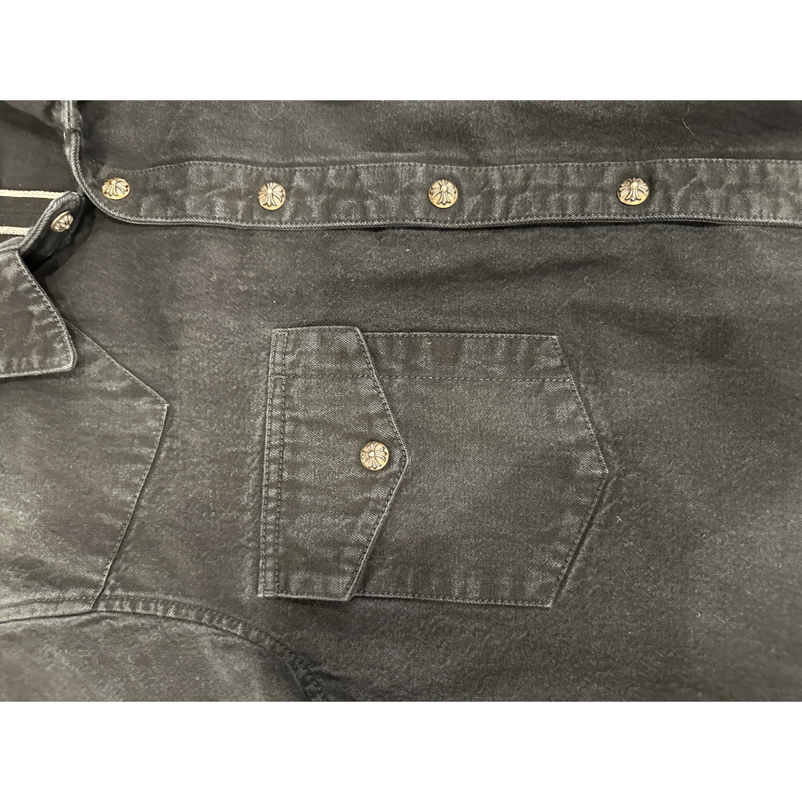 Chrome Hearts Denim Jacket Flair patch sleeve Black - Detail