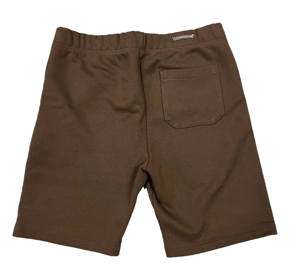 Chrome Hearts Brown Embroidered CH Logo Sweat Shorts