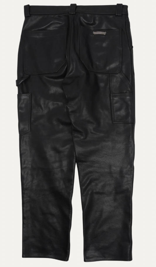 Chrome Hearts Fleur Knee Leather Pants