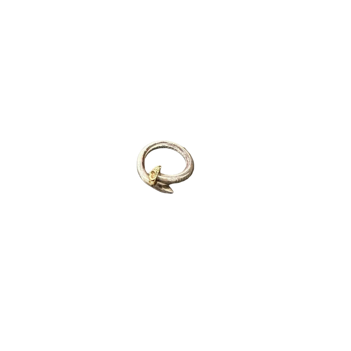 Chrome Hearts 22K gold and sterling silver nail ring sz 5